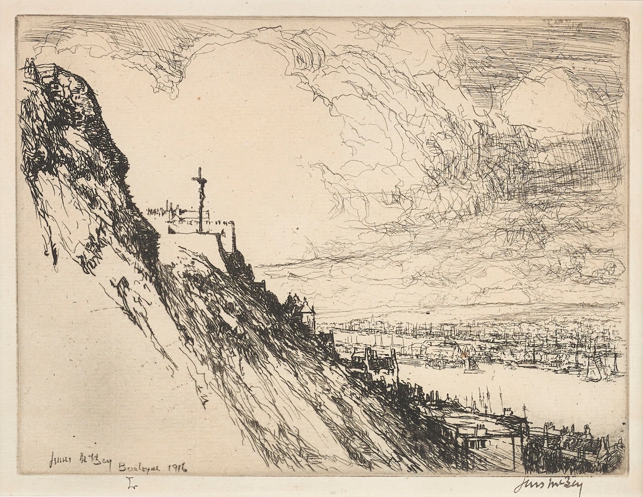 James McBey, The Crucifix, Boulogne, 1916