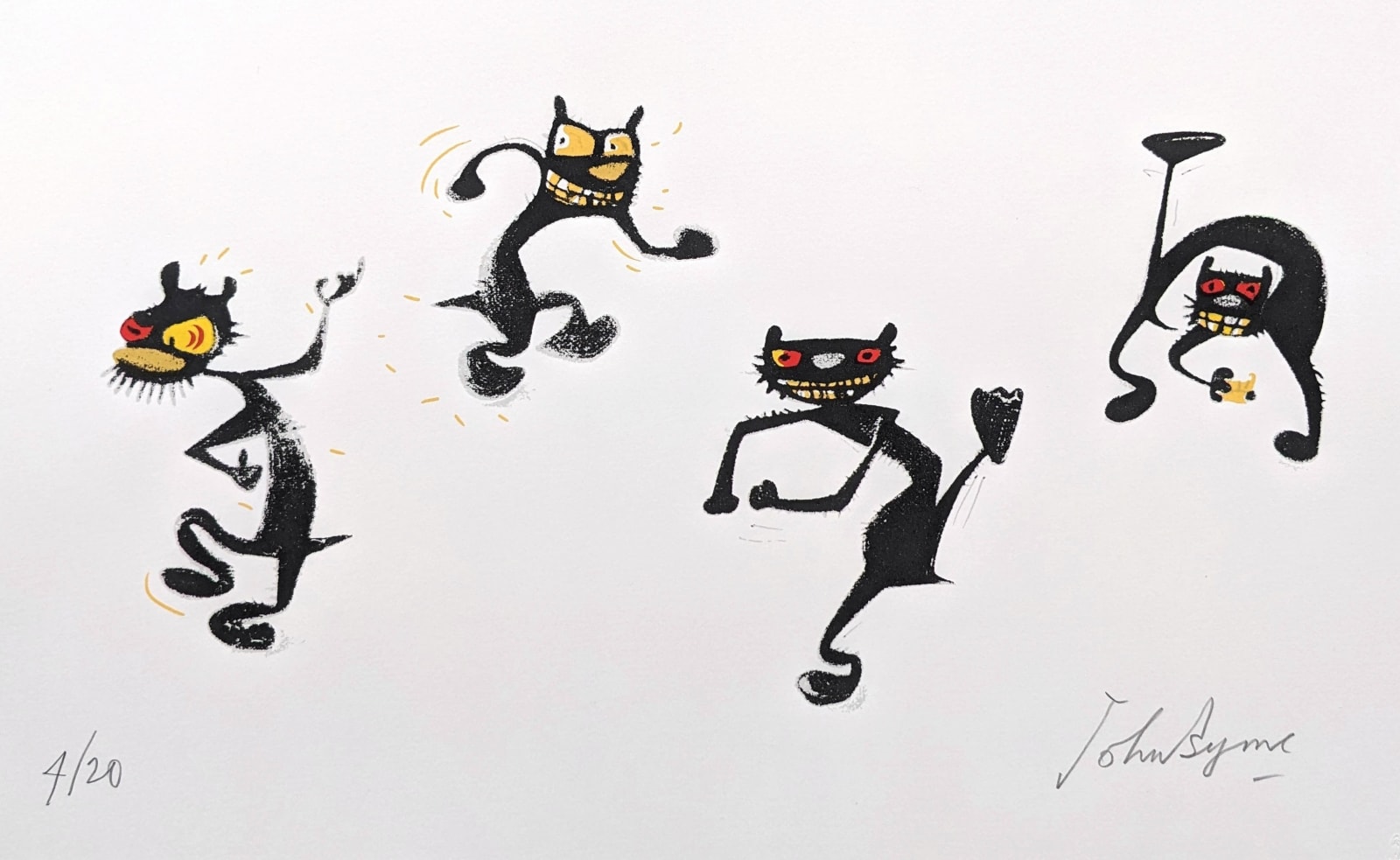 John Byrne RSA, Breakdancing Cats, 2020