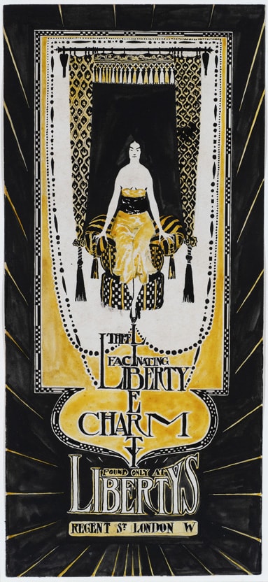 Orlando Greenwood, Design for Liberty Fabrics publicity, c.1920