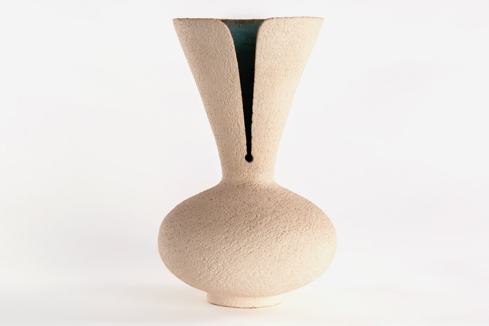 Waistel Cooper, Tall waisted vase with a key-hole split rim, 1980s-1990s
