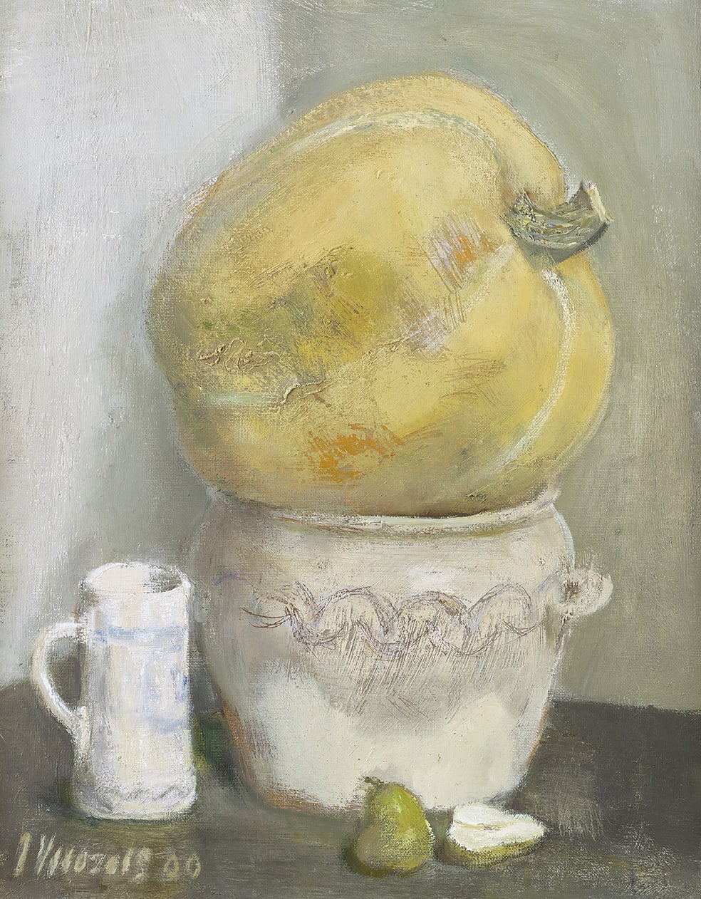 Imants Vecozols, Pumpkin on bowl, 1990