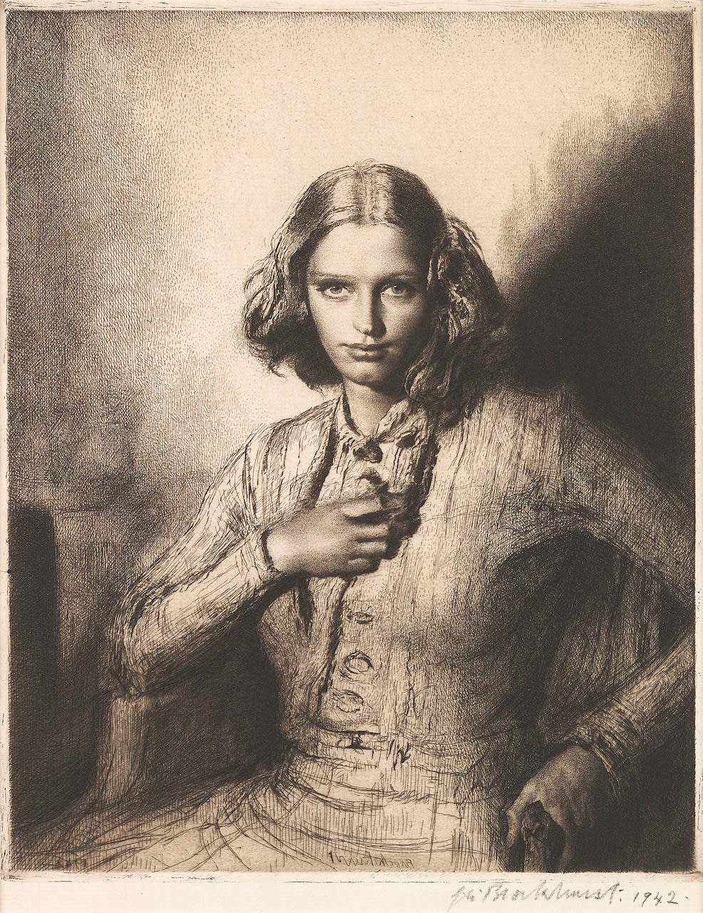Gerald Leslie Brockhurst RA, Jeunesse Dorée, also known as 'Ophelia', 1942