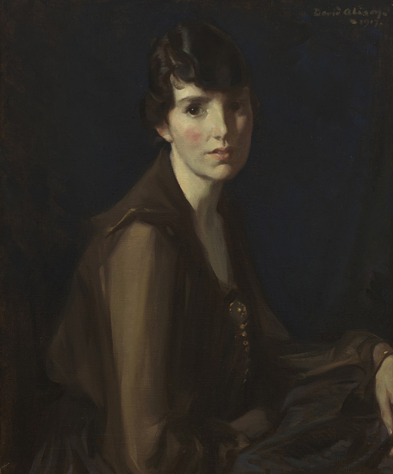 David Alison RSA, Portrait of Ellen May Murray Thompson, 1917