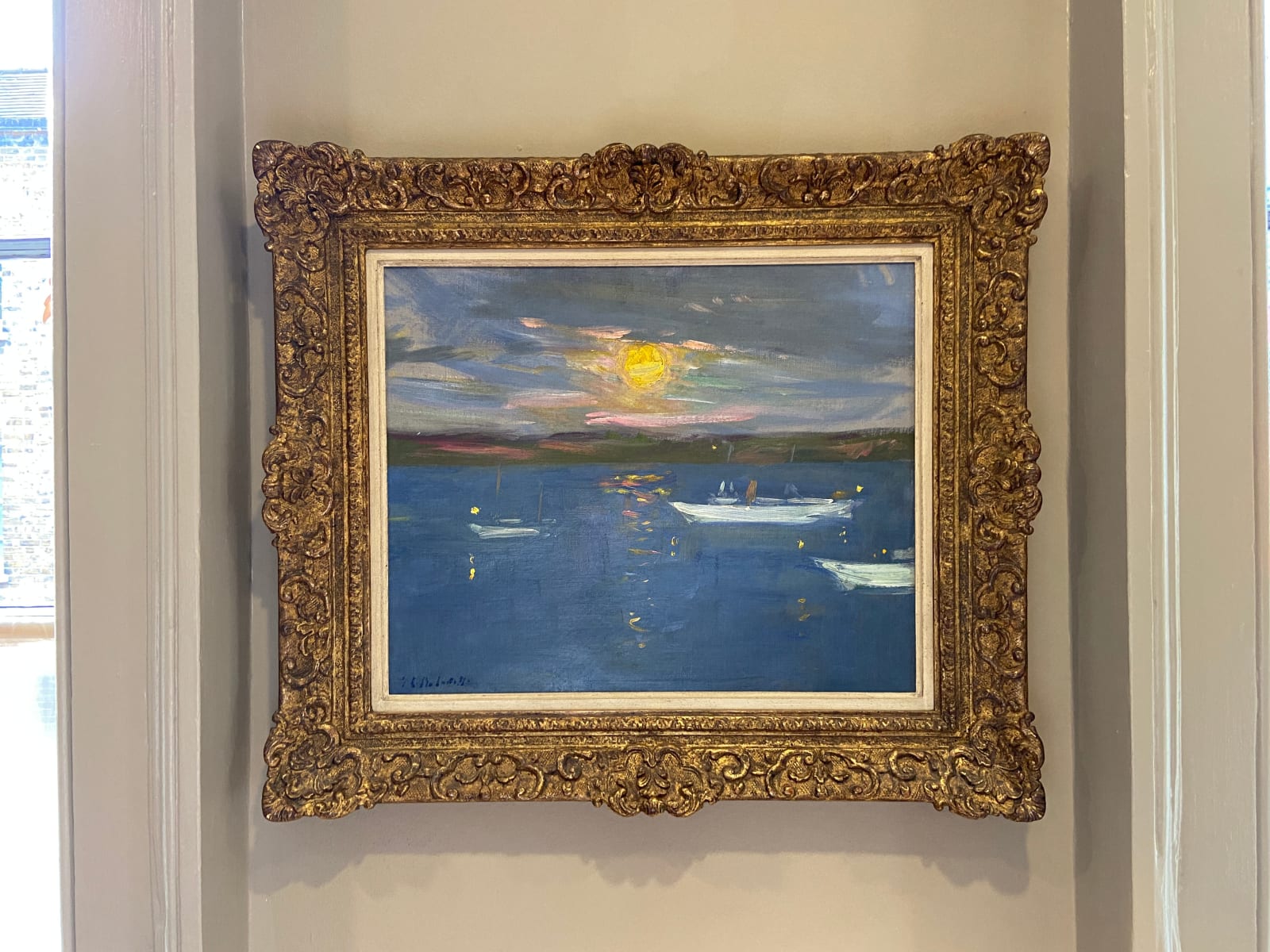 Francis Campbell Boileau Cadell RSA RSW, Harvest Moon - Yachts on Iona Sound