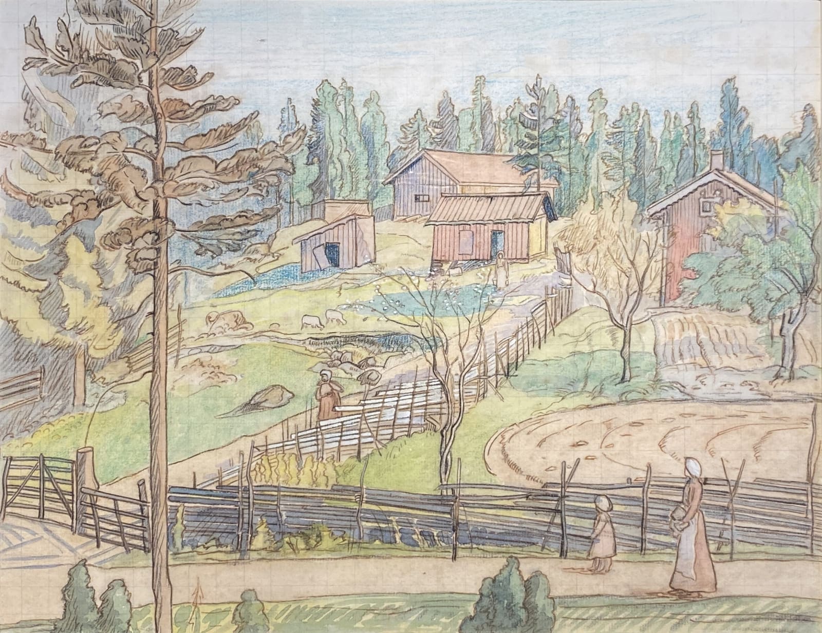William Ratcliffe, Farm in Sweden, 1913