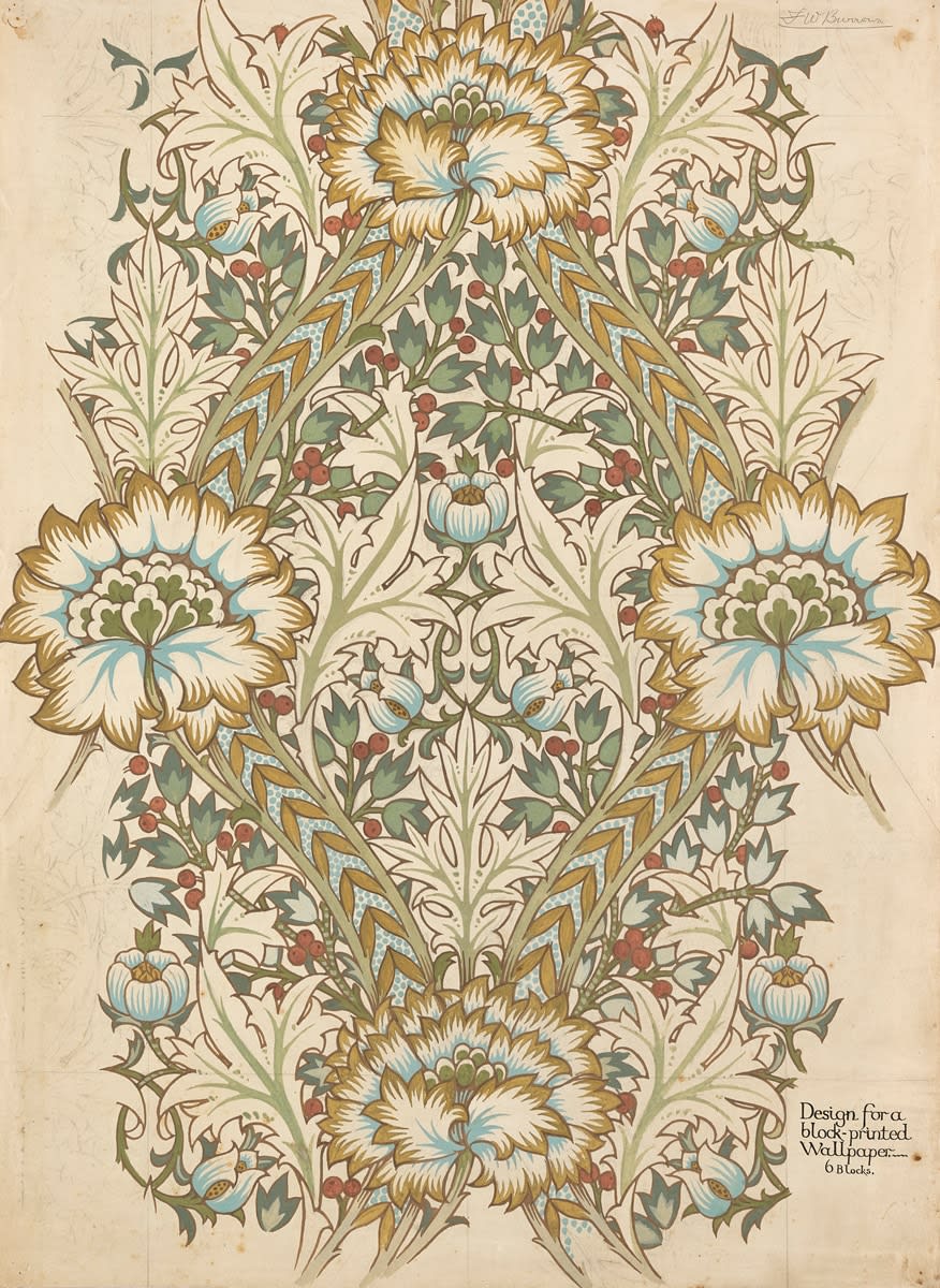 Frederick Burrows, Design for a block printed wallpaper