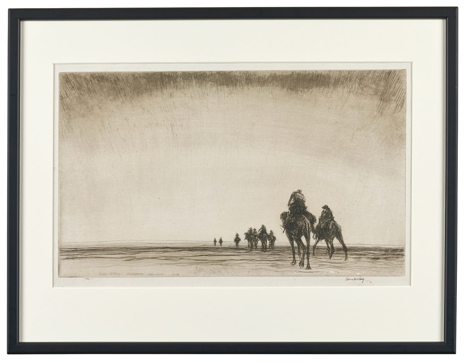 James McBey, Dawn. The Camel Patrol Setting Out, 1919