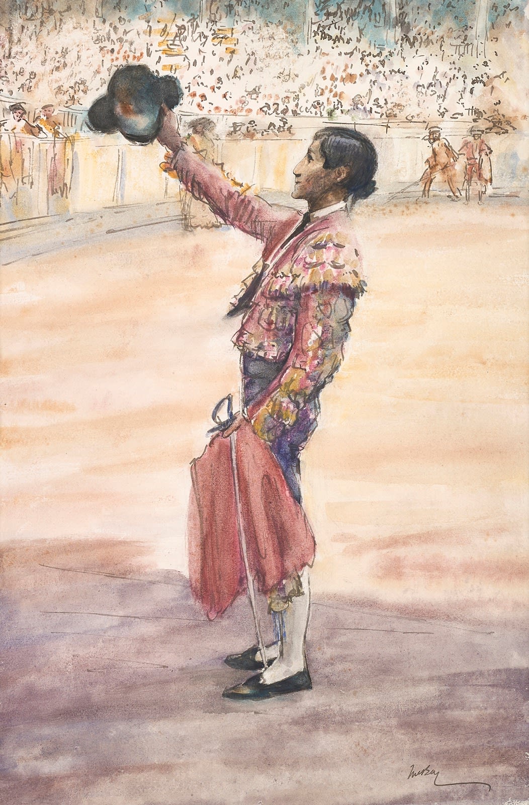 James McBey, The Ovation to the Matador, c.1911