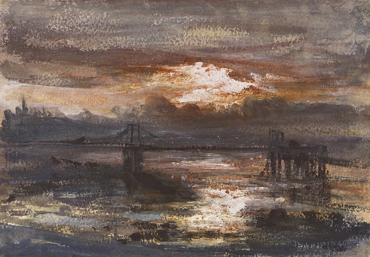 George Paul Chalmers RSA RSW, Montrose Pier, Twilight
