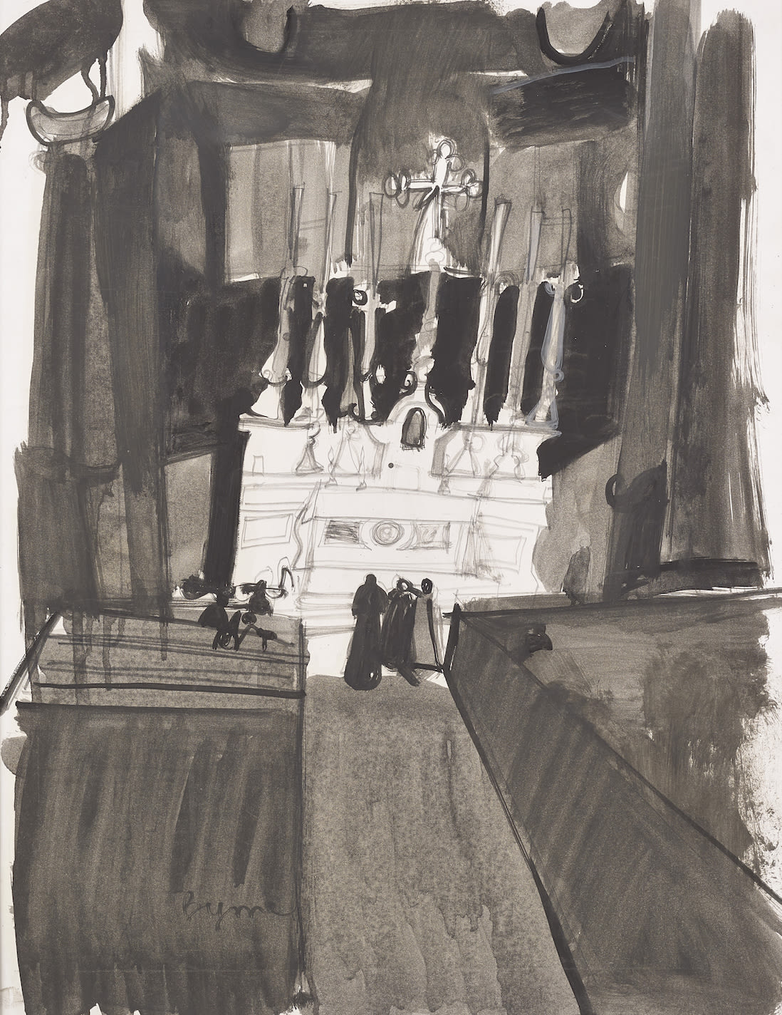John Byrne RSA, Church of San Fortunato, Perugia, 1963