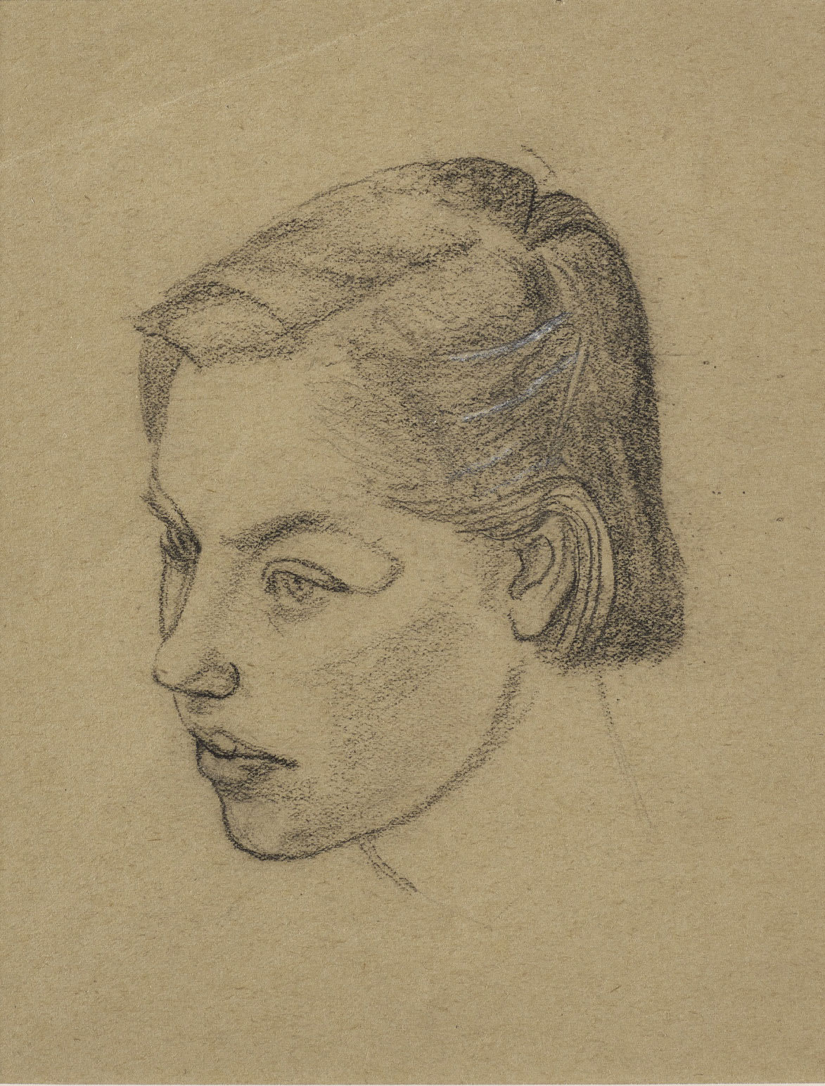 James Cowie RSA, Head of a Girl, Study for ‘Intermission’