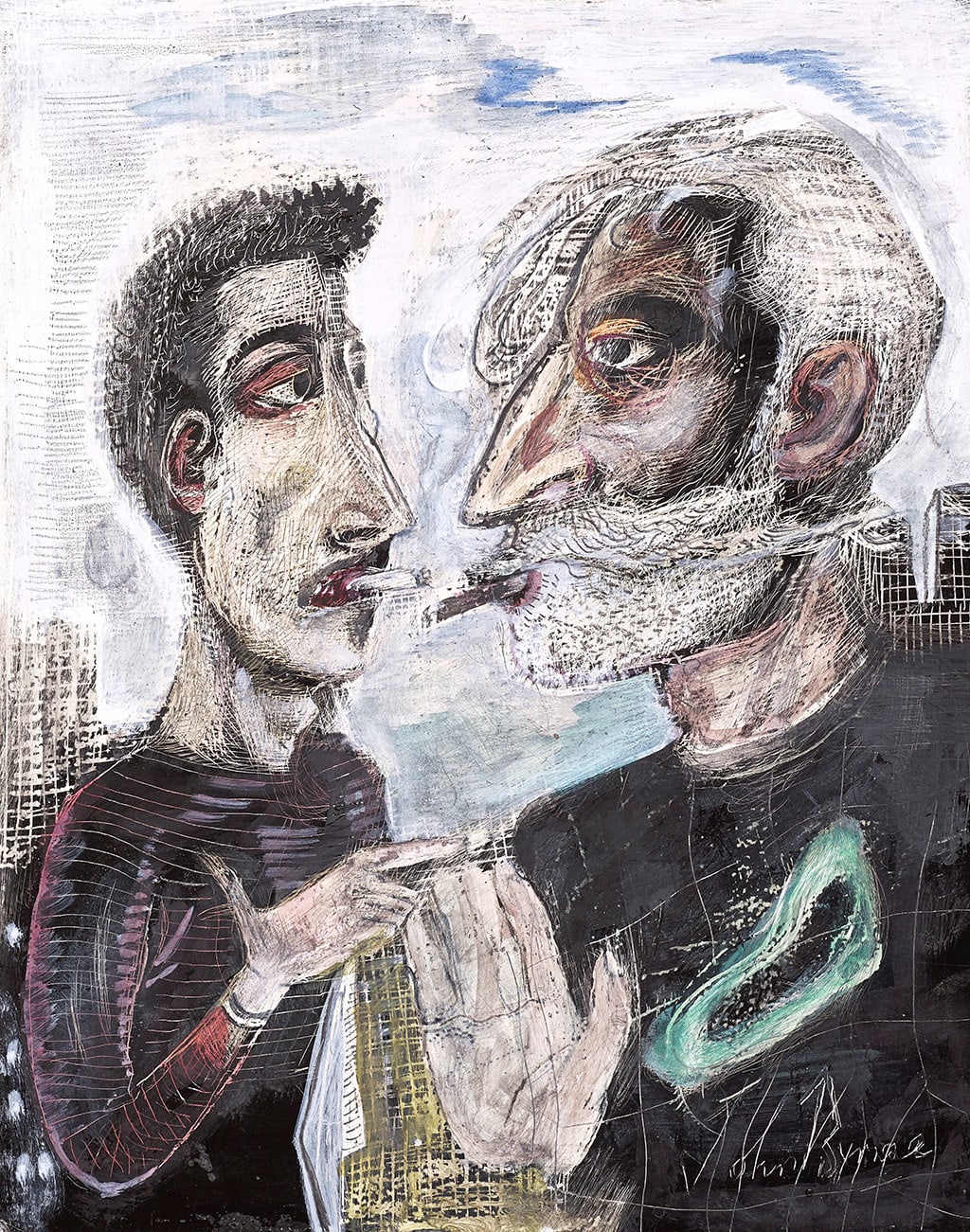 John Byrne RSA, Me & Him, 2020