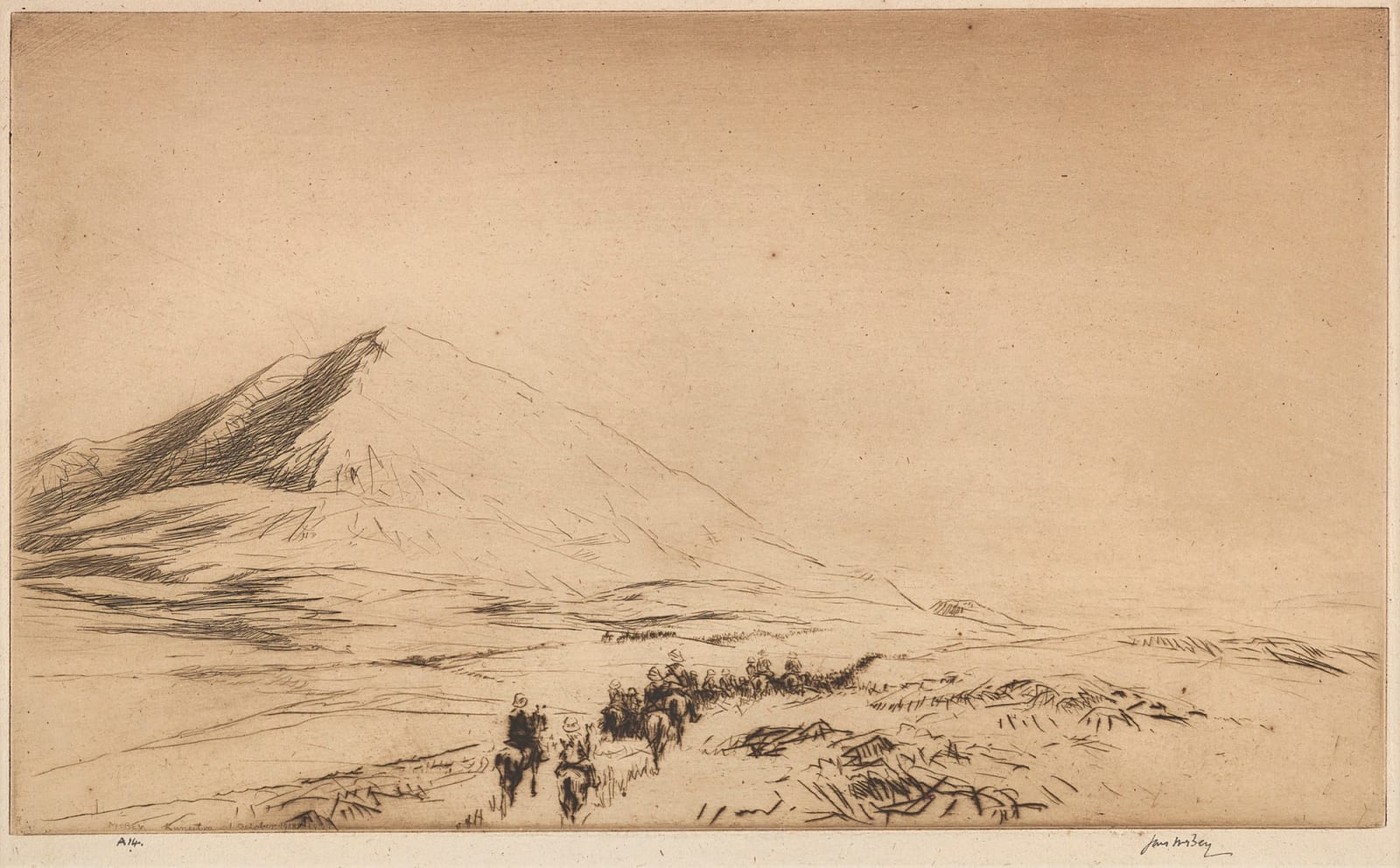 James McBey, Hermon: Cavalry moving on Damascus, 1921