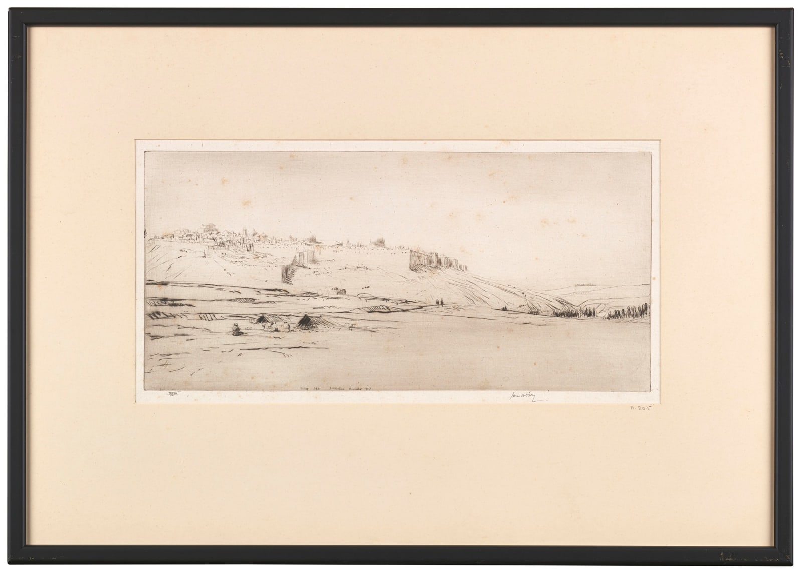 James McBey, Jerusalem From Olivet, 1921