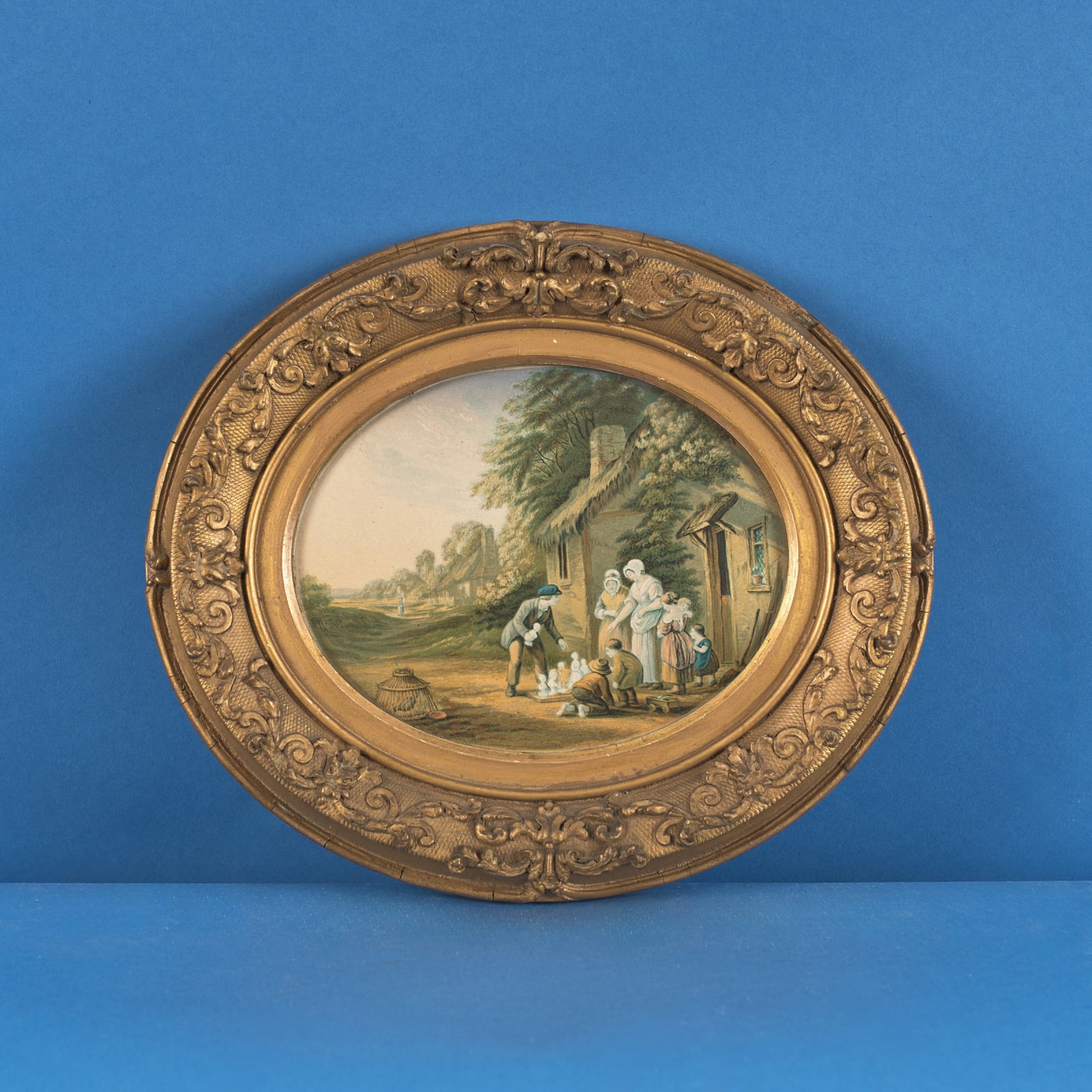 Gilt oval frame, two of a pair, 19th century