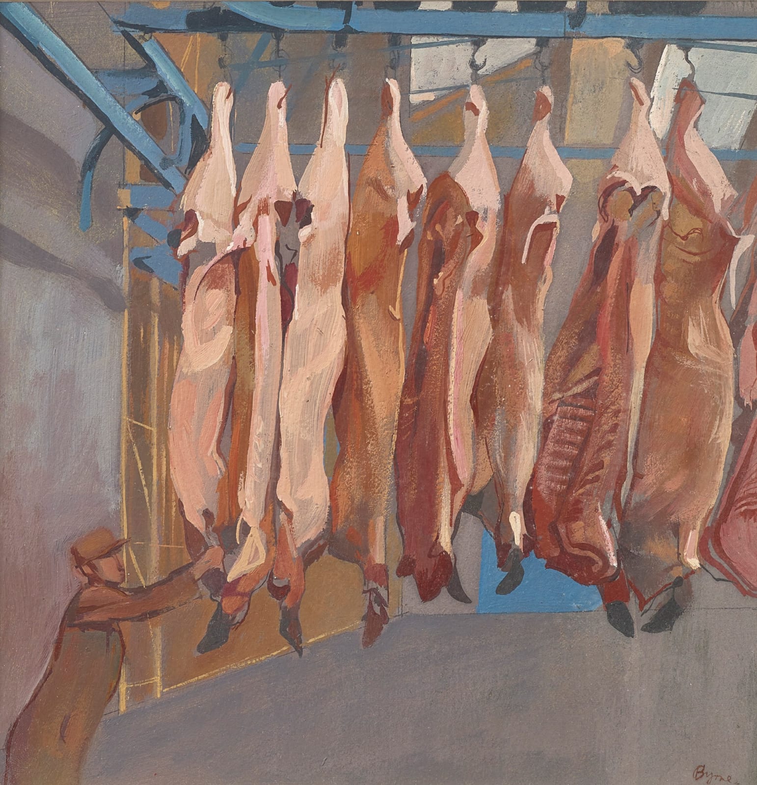 John Byrne RSA, Meat Market, 1974