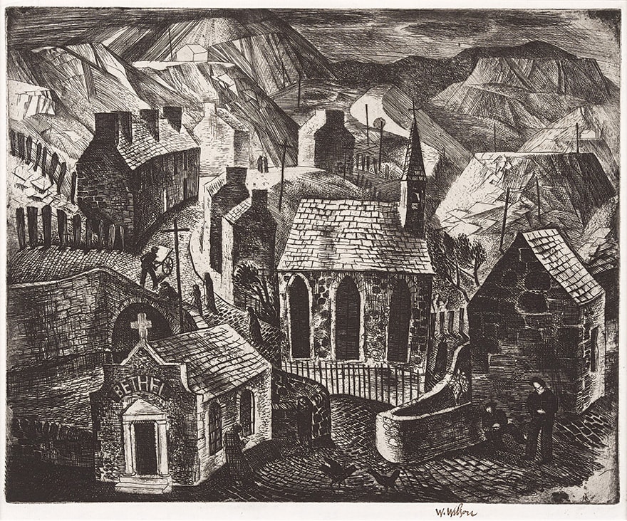William Wilson RSA RSW, Welsh Village, c.1940