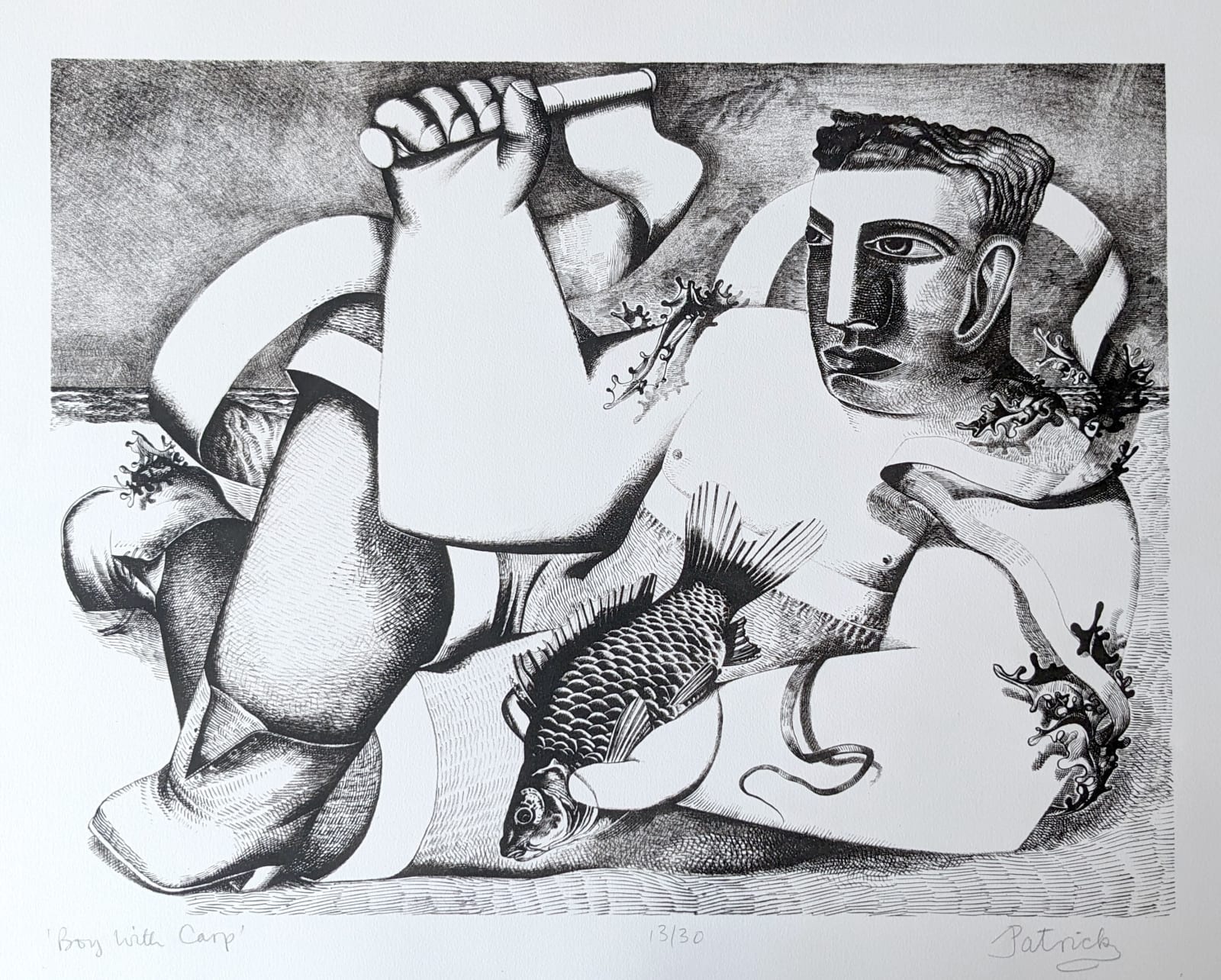 John Byrne RSA, Boy with Carp, 1994