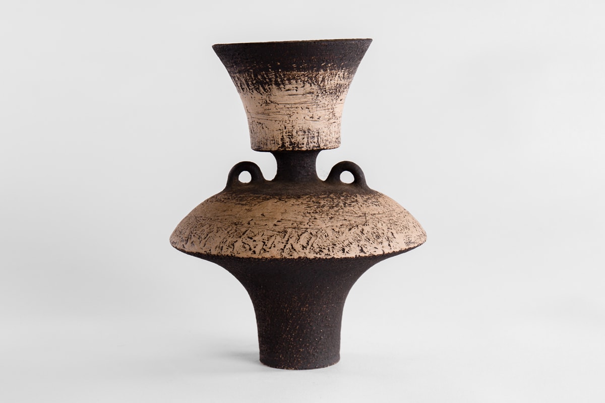 Waistel Cooper, Sculptural dual-form vase, 1960s
