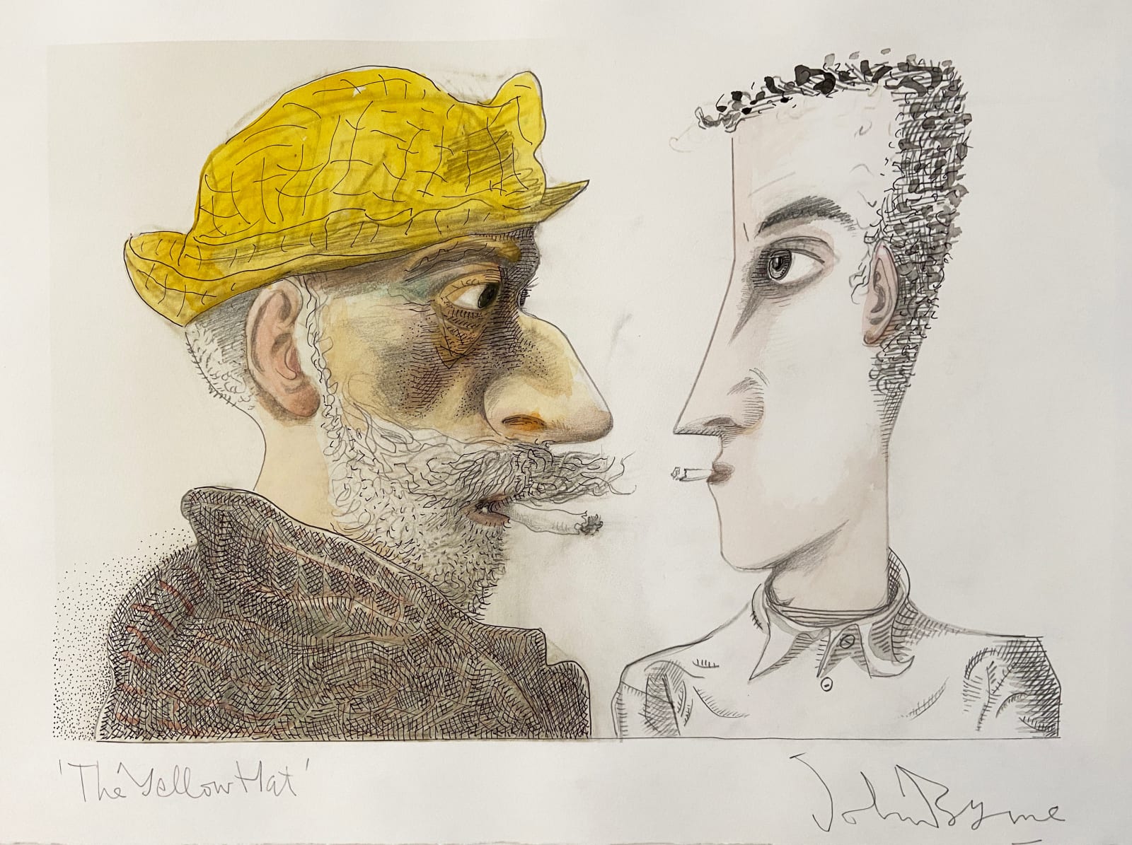 John Byrne RSA, The Yellow Hat, 2018