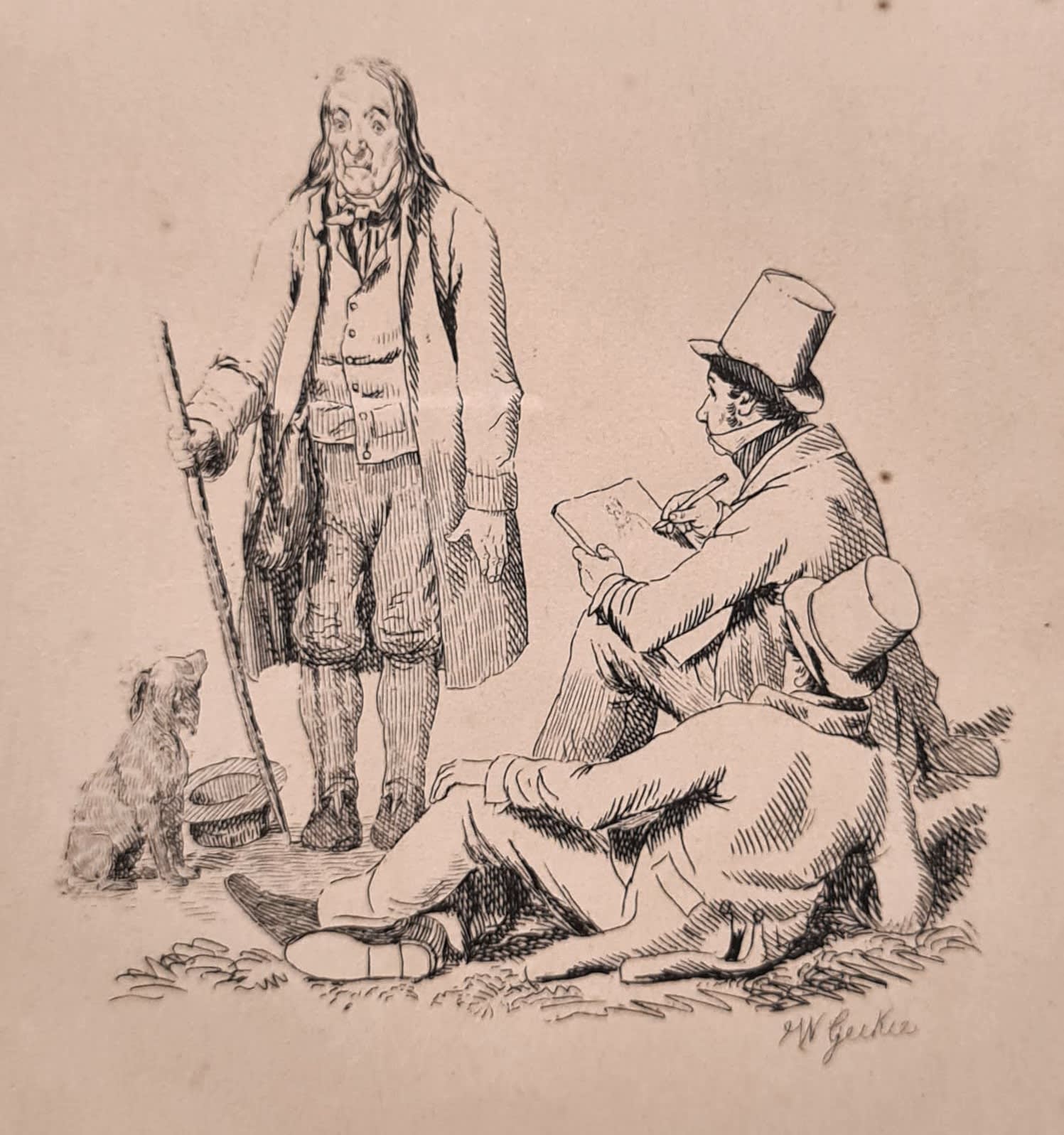 Walter Geikie RSA, Artist sketching