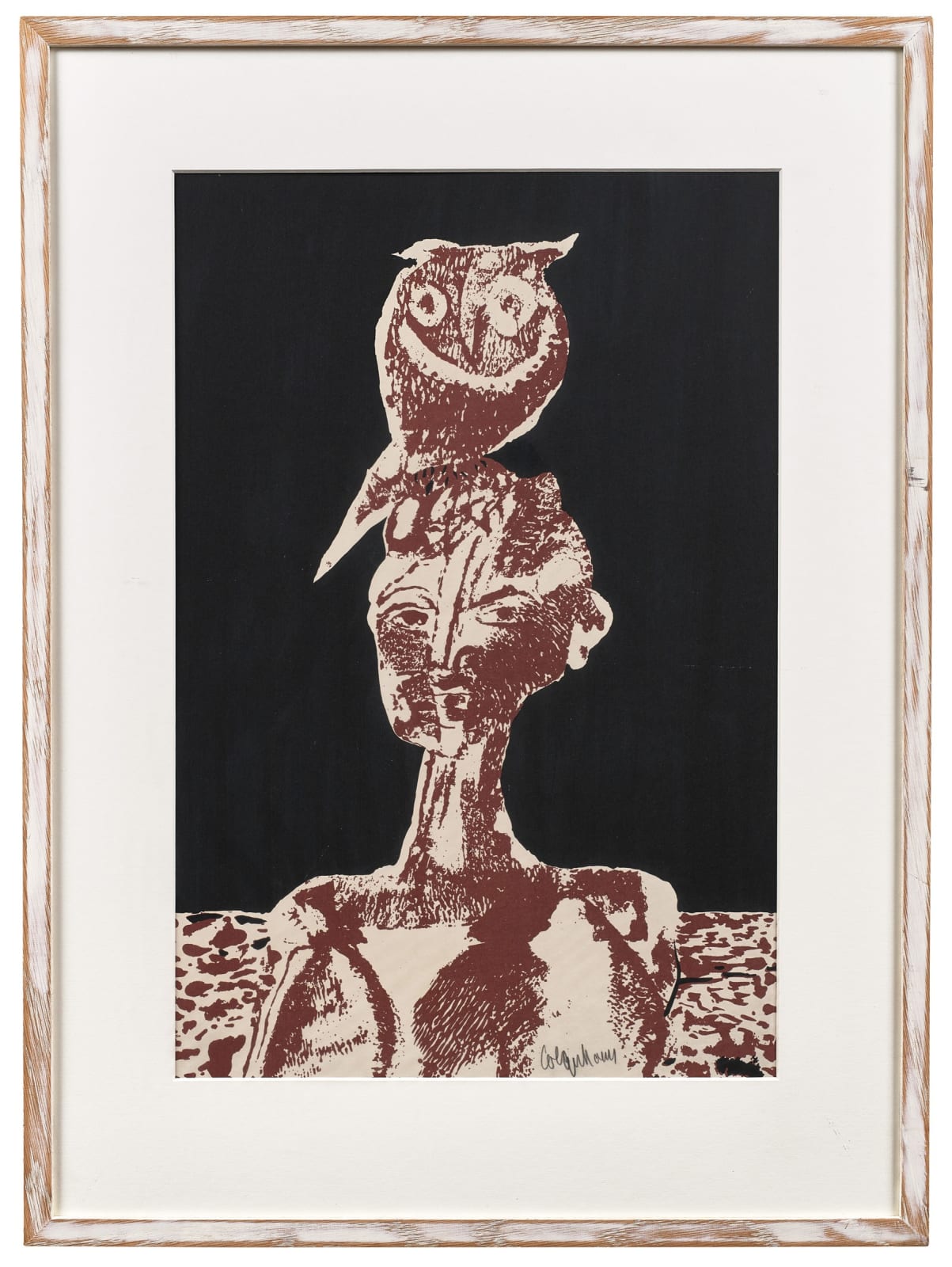 Robert Colquhoun, Man with an owl, c.1962