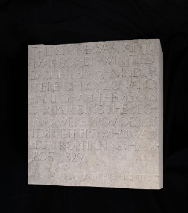 Eric Gill ARA, Foundation Stone from The Old Rectory, Finningham, Suffolk (lot 216), 1907