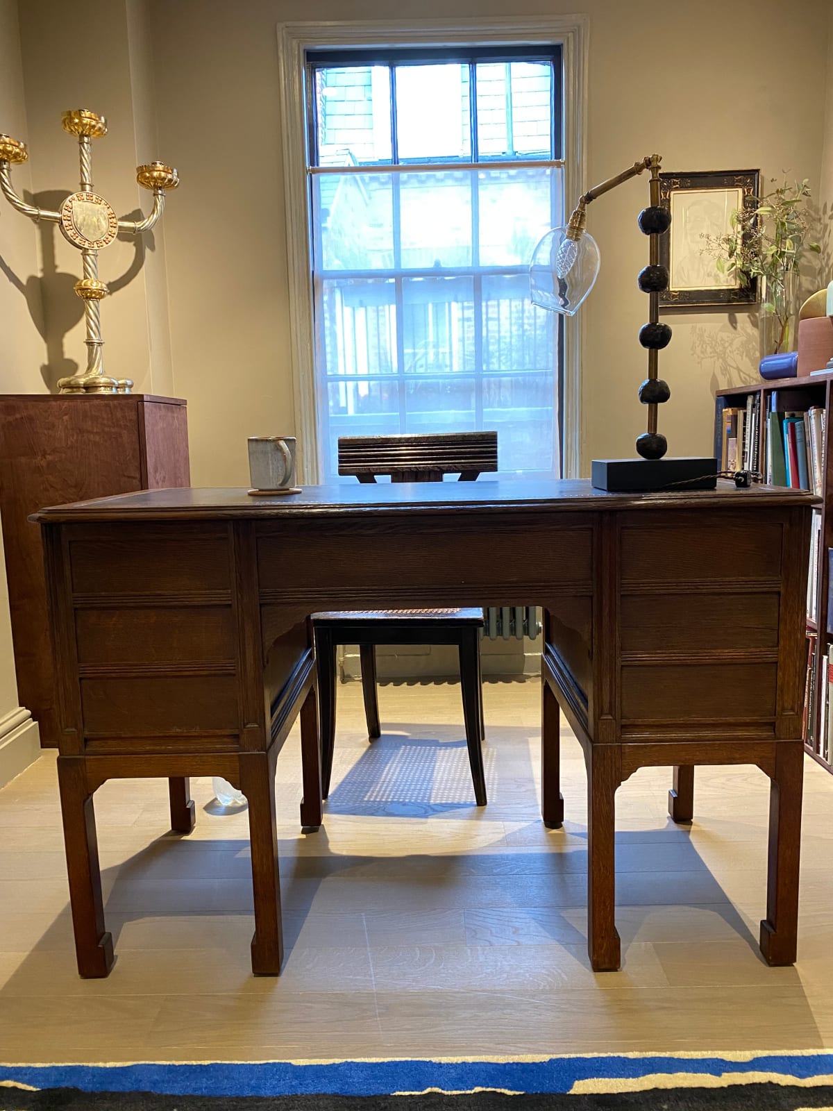 Attr. Edward William Godwin, Oak pedestal desk, c.1880
