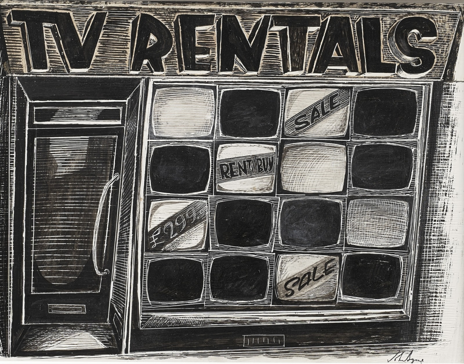 John Byrne RSA, TV rentals, c.2008
