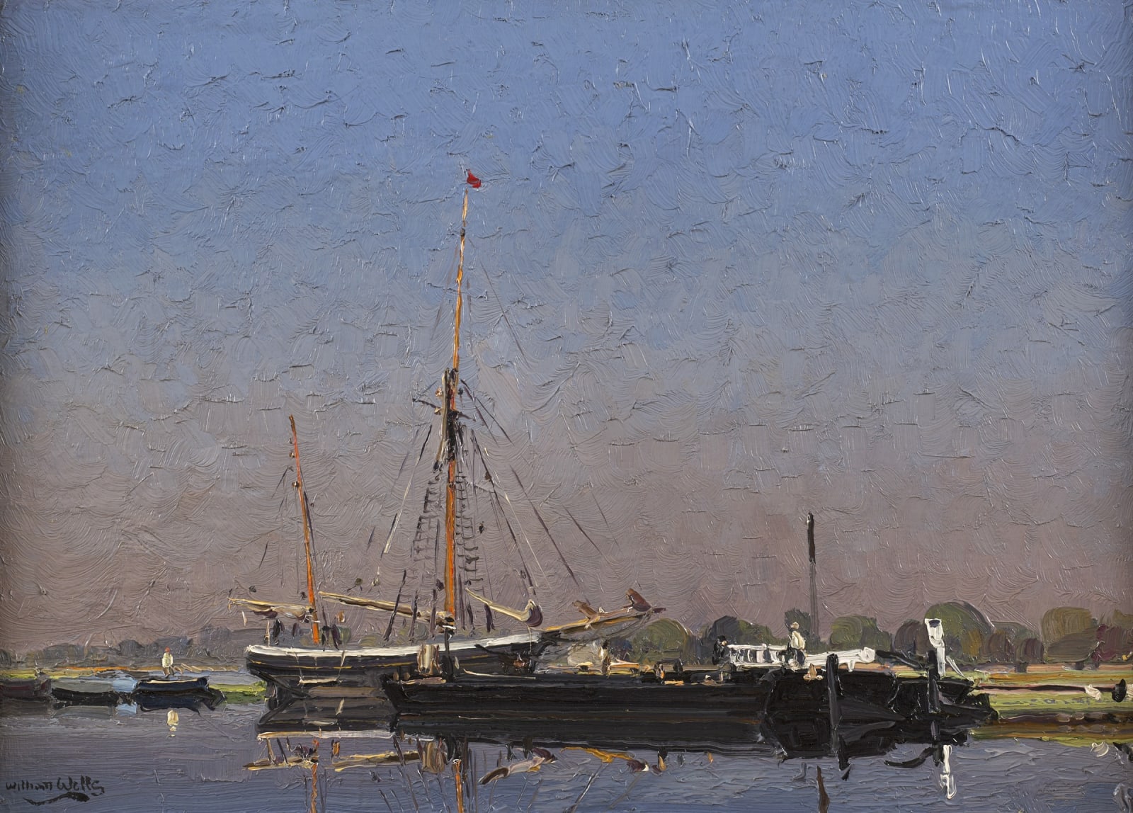 William Page Atkinson Wells RBA, A Quay in Devon