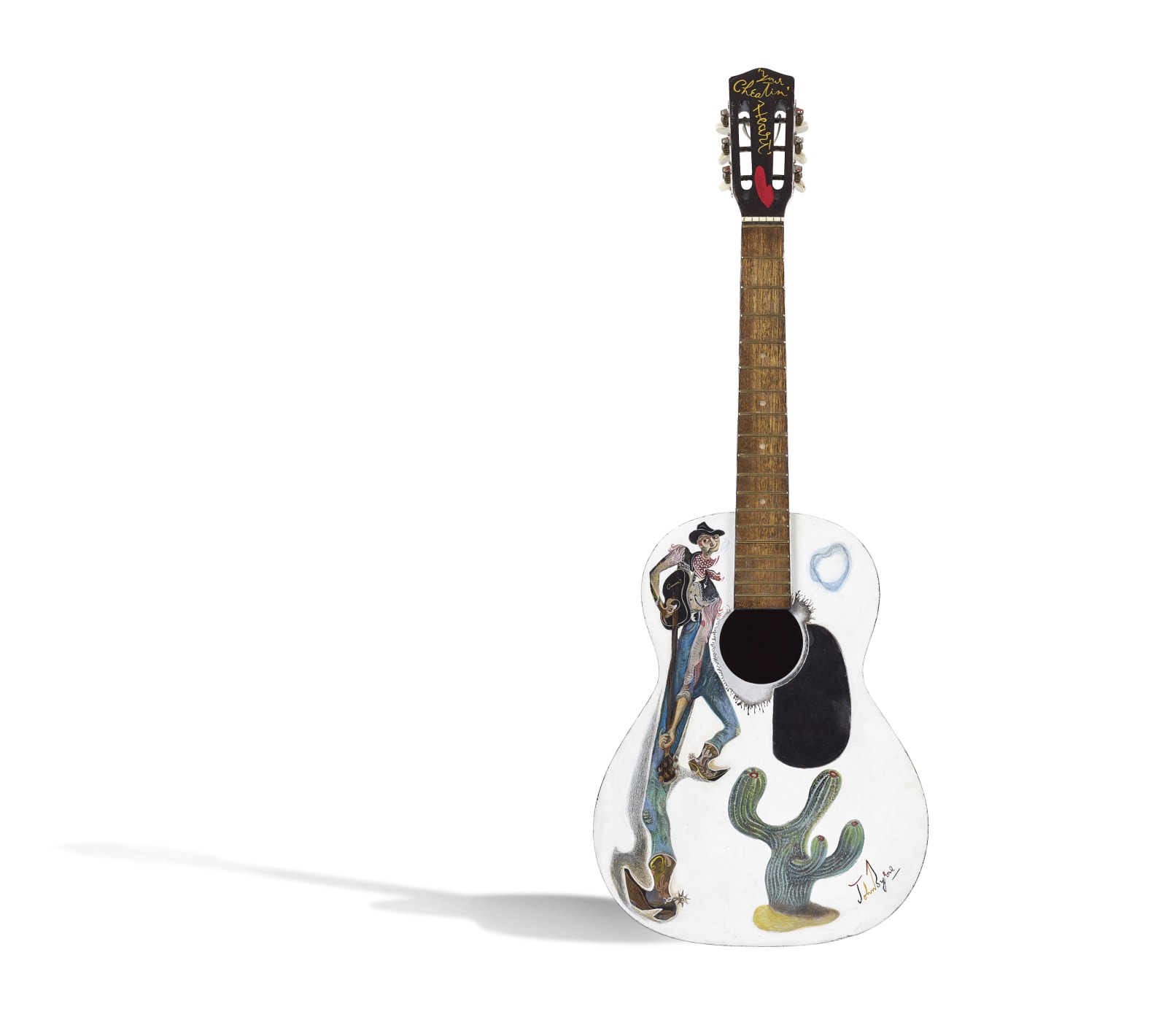 John Byrne RSA, 'Your Cheatin' Heart', hand painted guitar