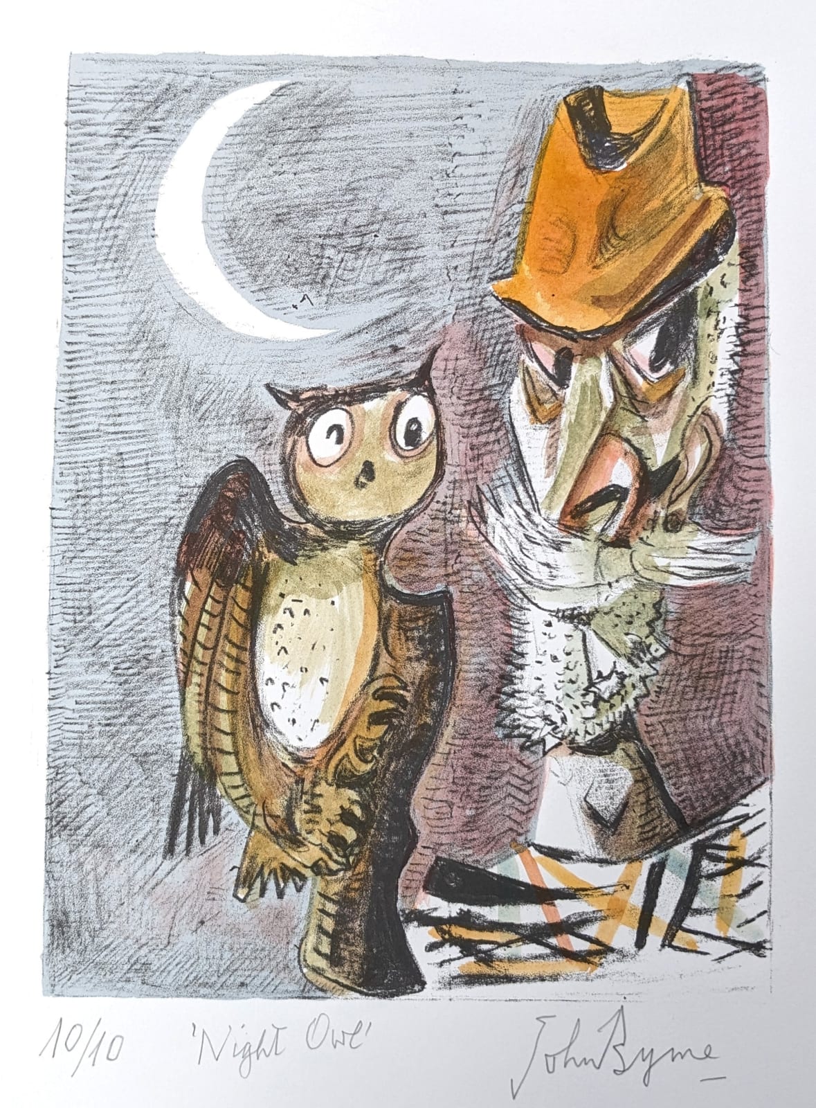 John Byrne RSA, Night Owl, 2020