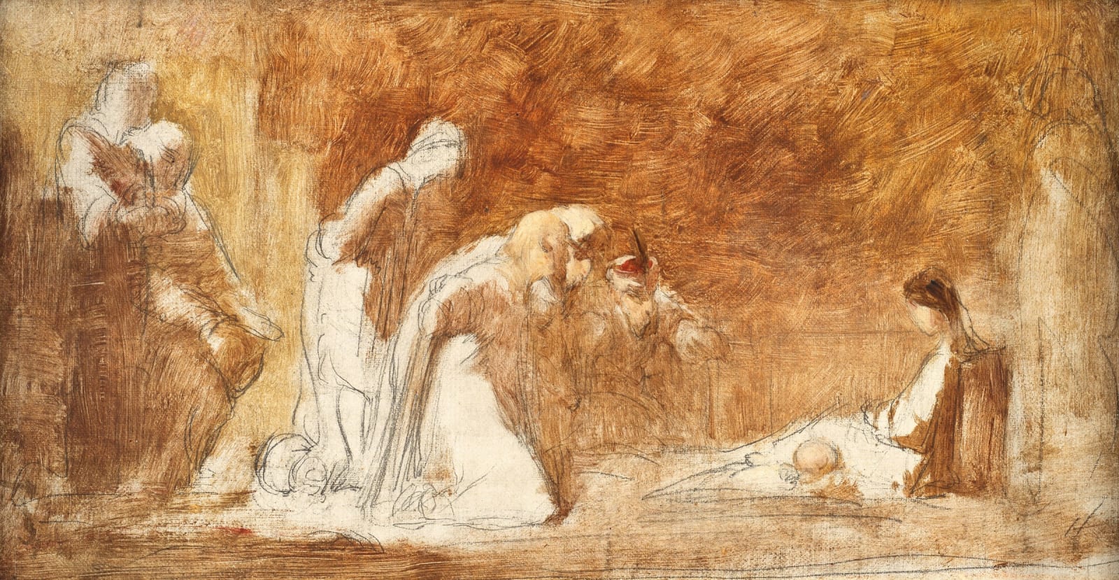 Sir William Quiller Orchardson RA, Study for a composition, possibly a Nativity
