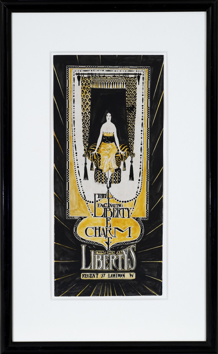 Orlando Greenwood, Design for Liberty Fabrics publicity, c.1920