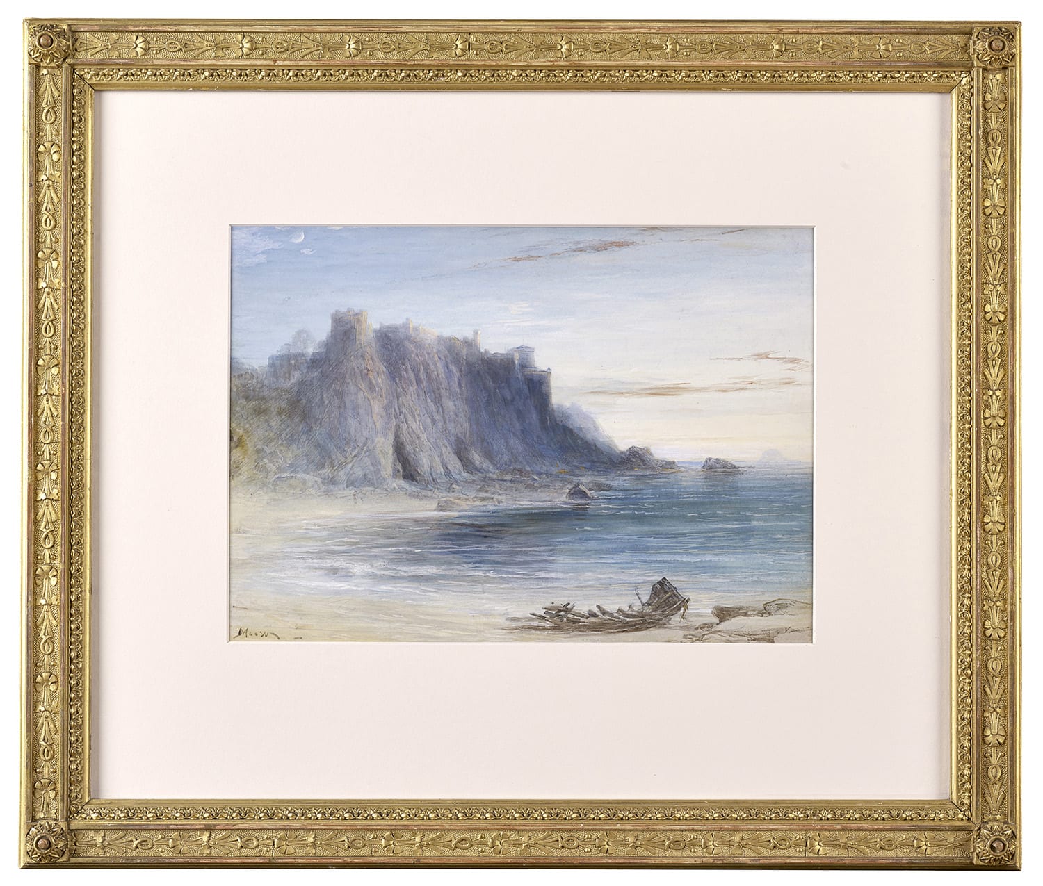 John MacWhirter RA HRSA RSW, Culzean Castle with Ailsa Craig island in the distance
