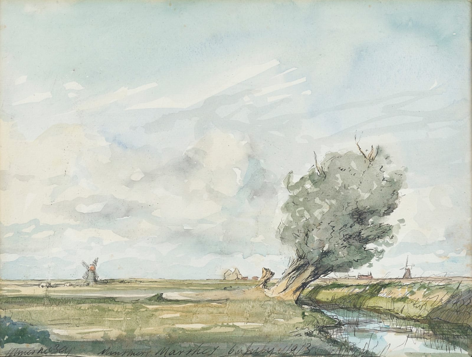 James McBey, Minsmere Marshes, 1913