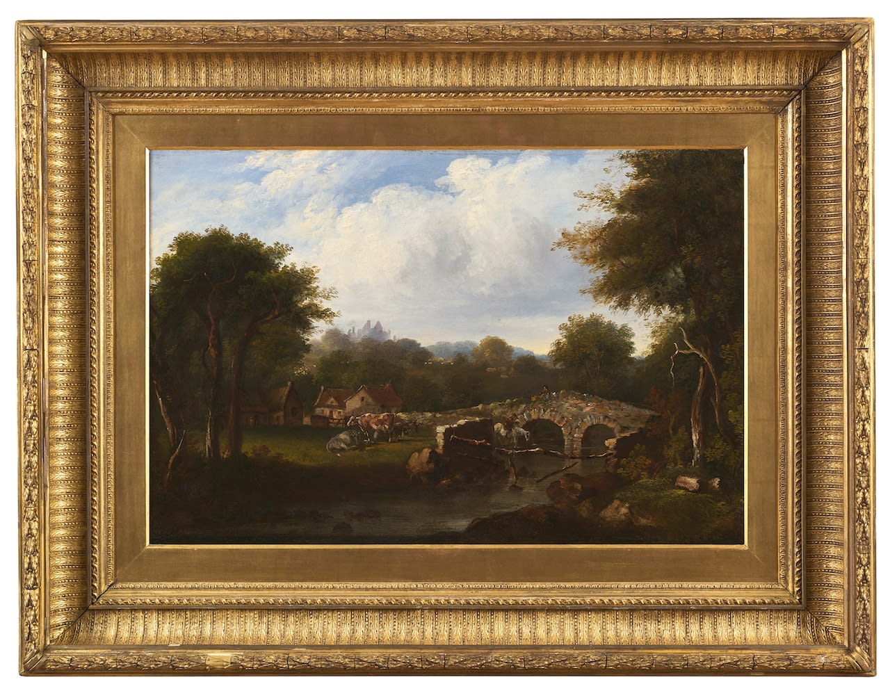 Robert Gibb RSA, Little Farm near Edinburgh, Craigmillar in the distance