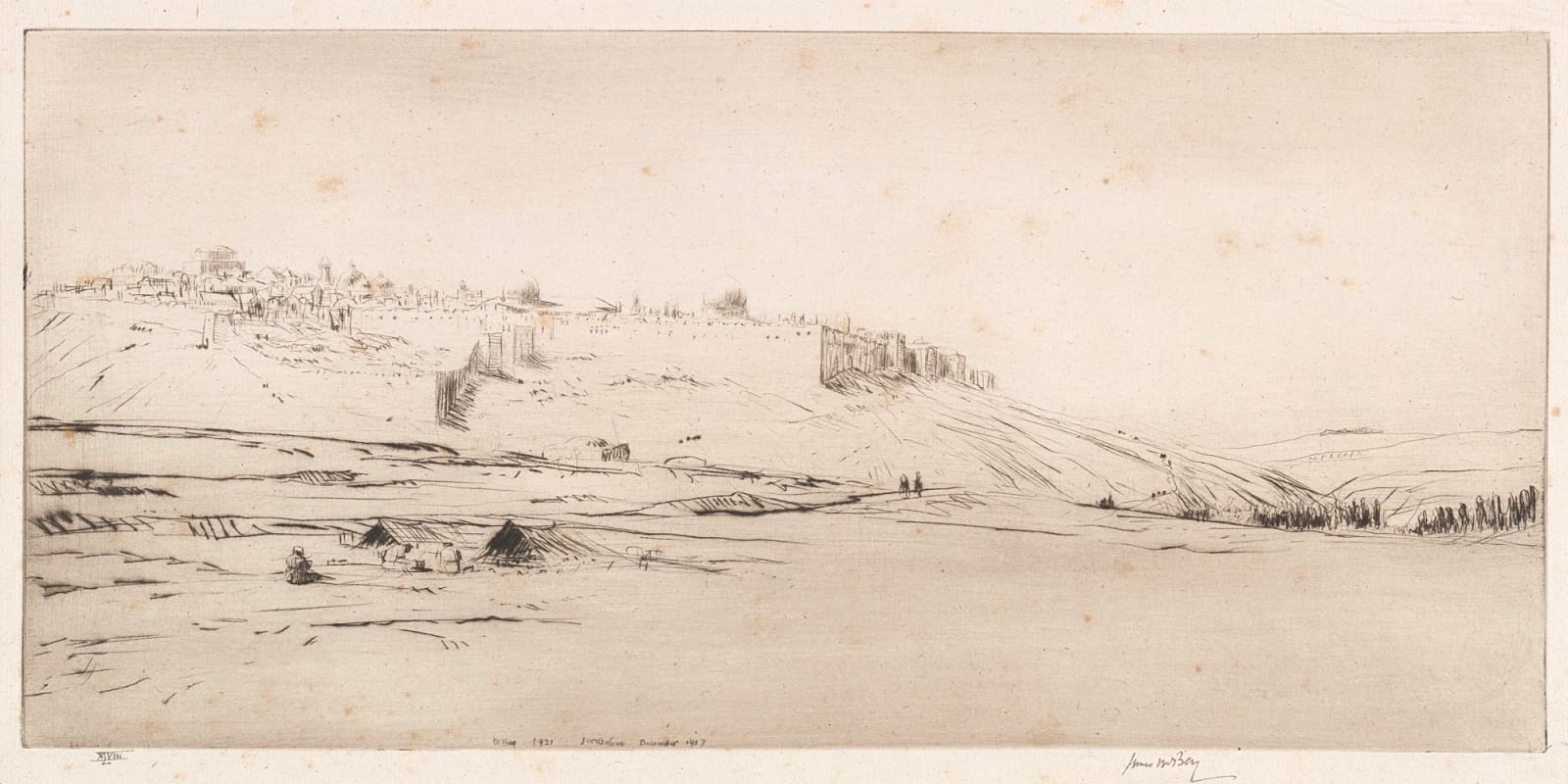 James McBey, Jerusalem From Olivet, 1921