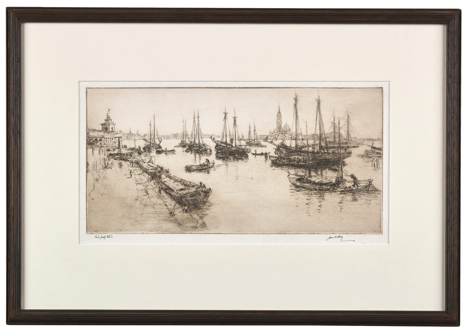 James McBey, Shipping in the Giudecca Canal, 1930