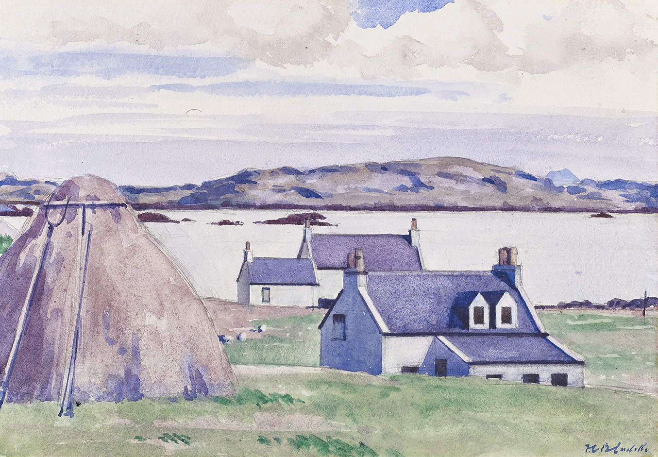 Francis Campbell Boileau Cadell RSA RSW, Tighshee and Greenbank, looking towards Mull
