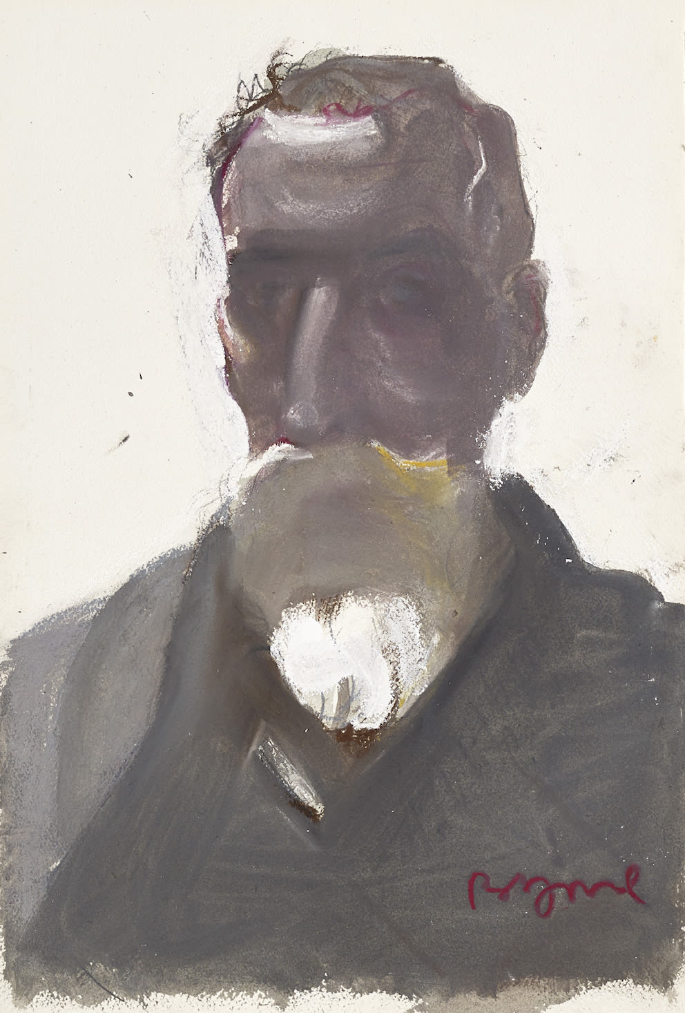 John Byrne RSA, Self portrait against the light, c. 2000