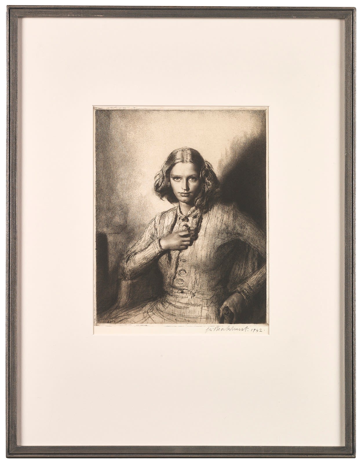 Gerald Leslie Brockhurst RA, Jeunesse Dorée, also known as 'Ophelia', 1942