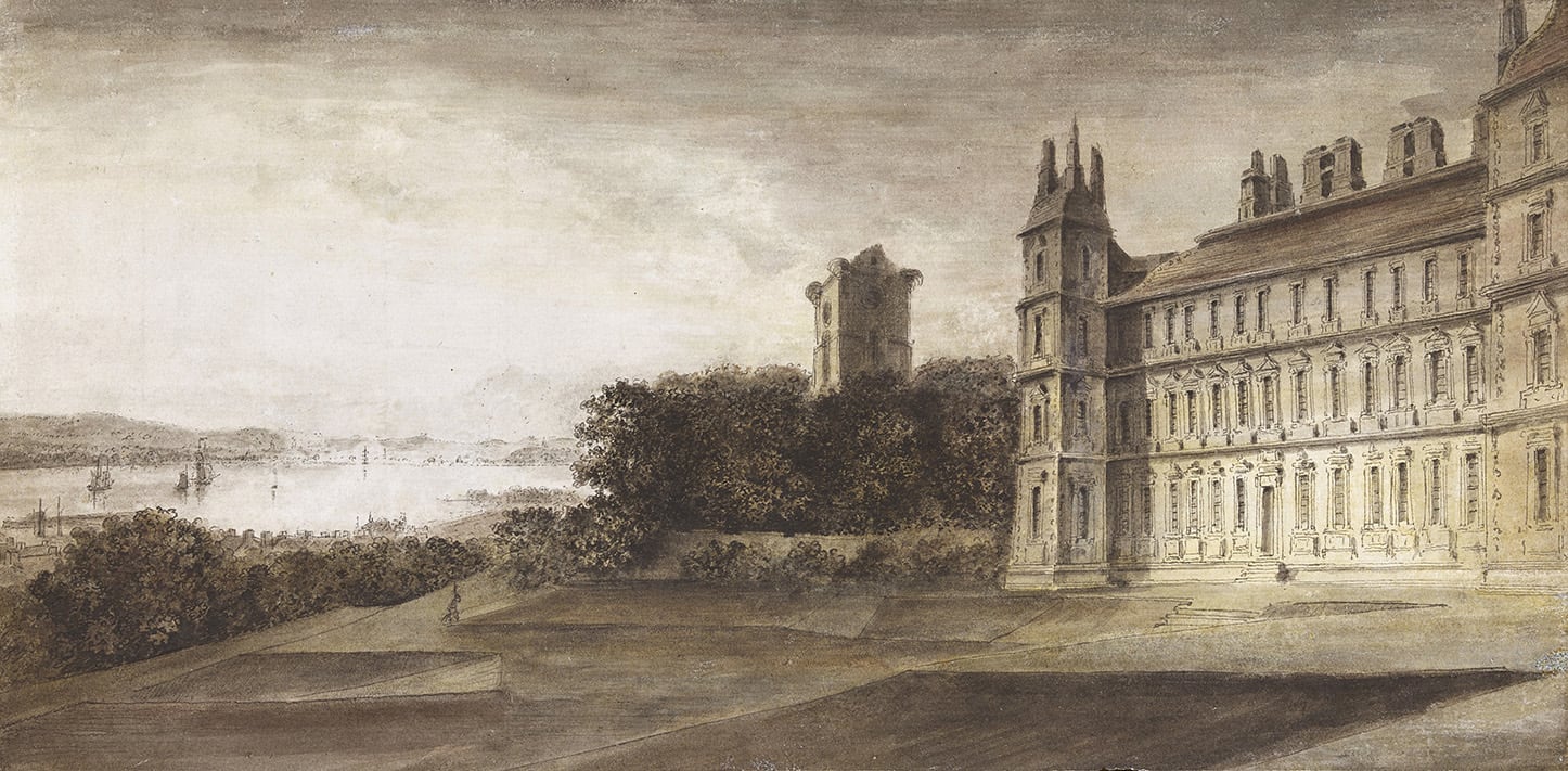 John Clerk of Eldin, The Abbey and Gardens of Culross, Fife, as seen from the South East