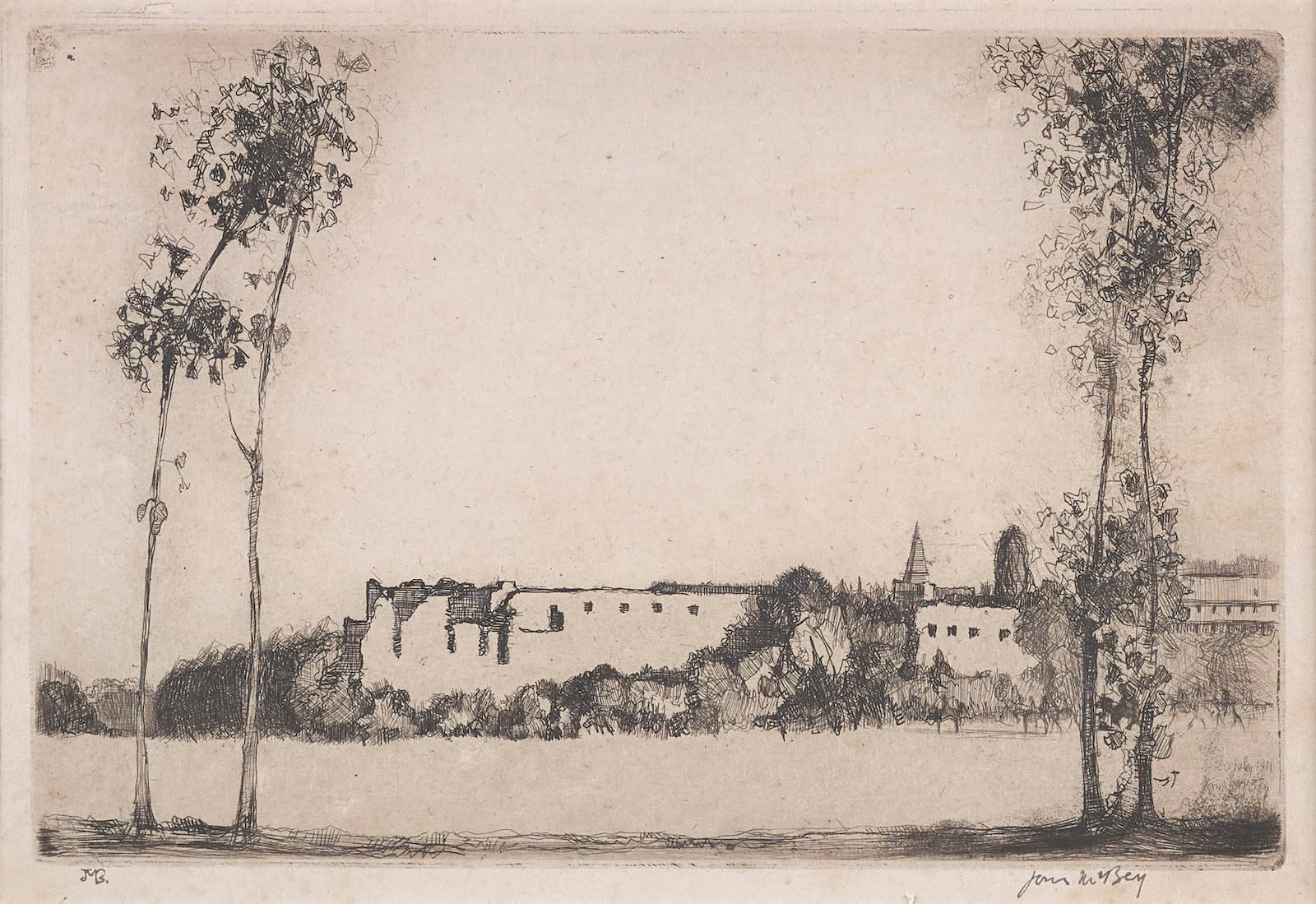 James McBey, Poitiers, 1911