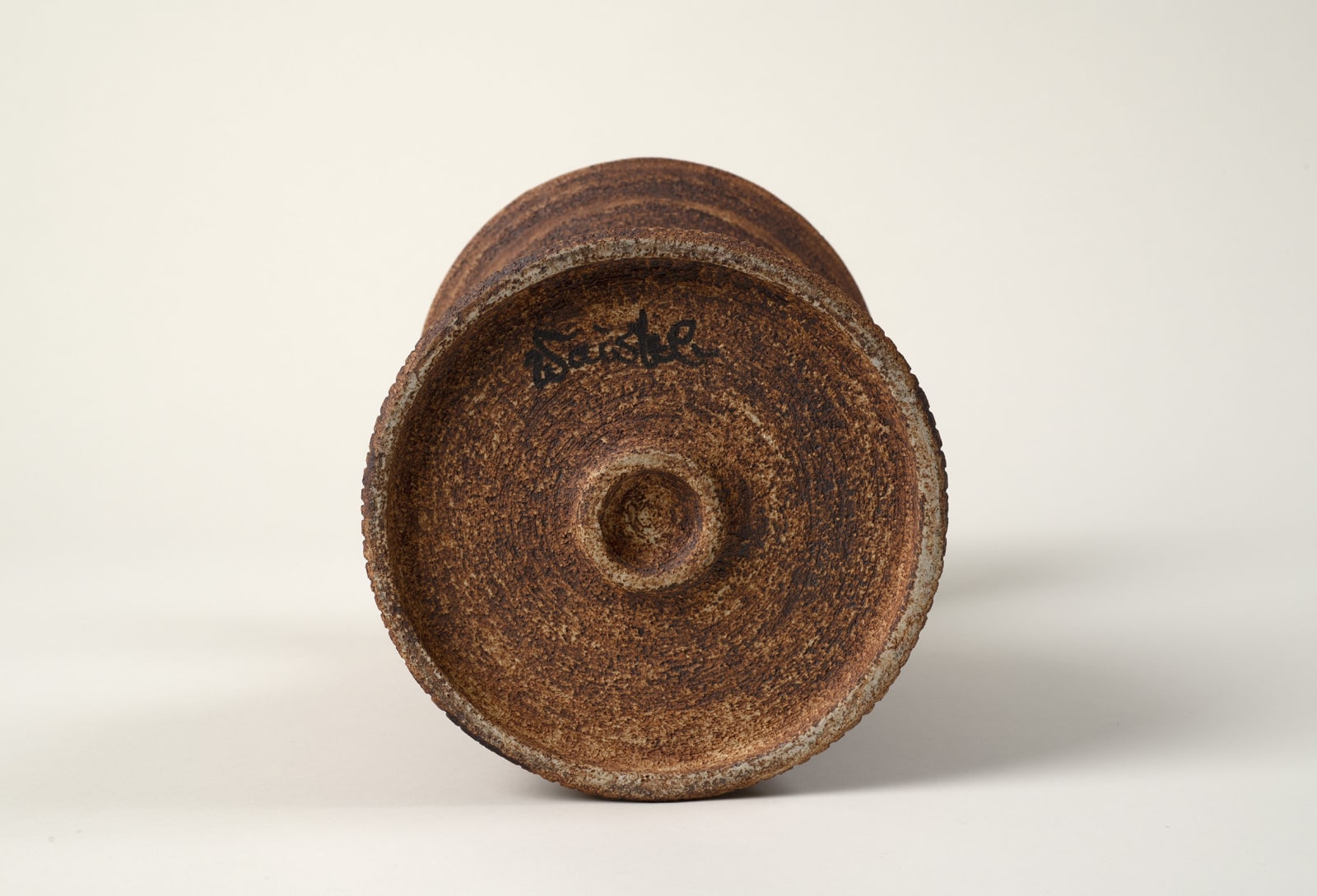 Waistel Cooper, Mallet form vase with wide flared rim and cut shoulders