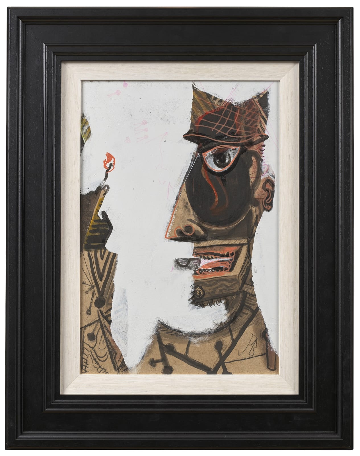 John Byrne RSA, Self portrait with tartan hat