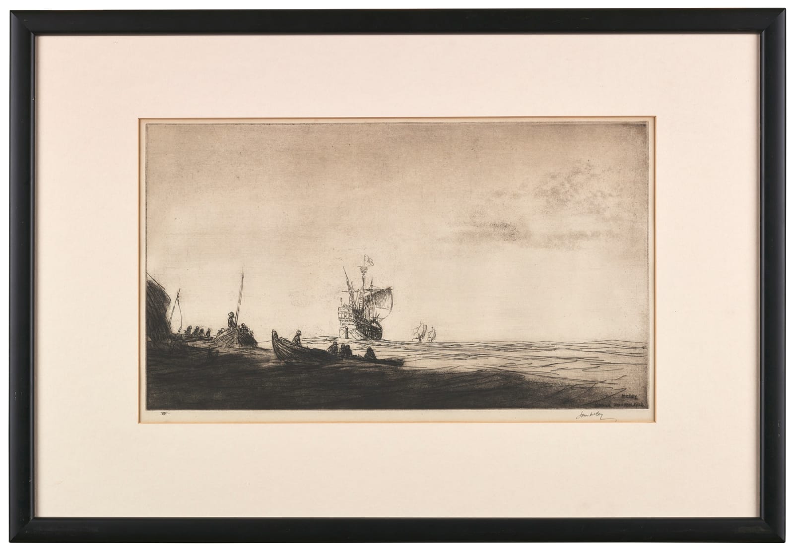 James McBey, Palos. Departure of Columbus, 1492, 1933