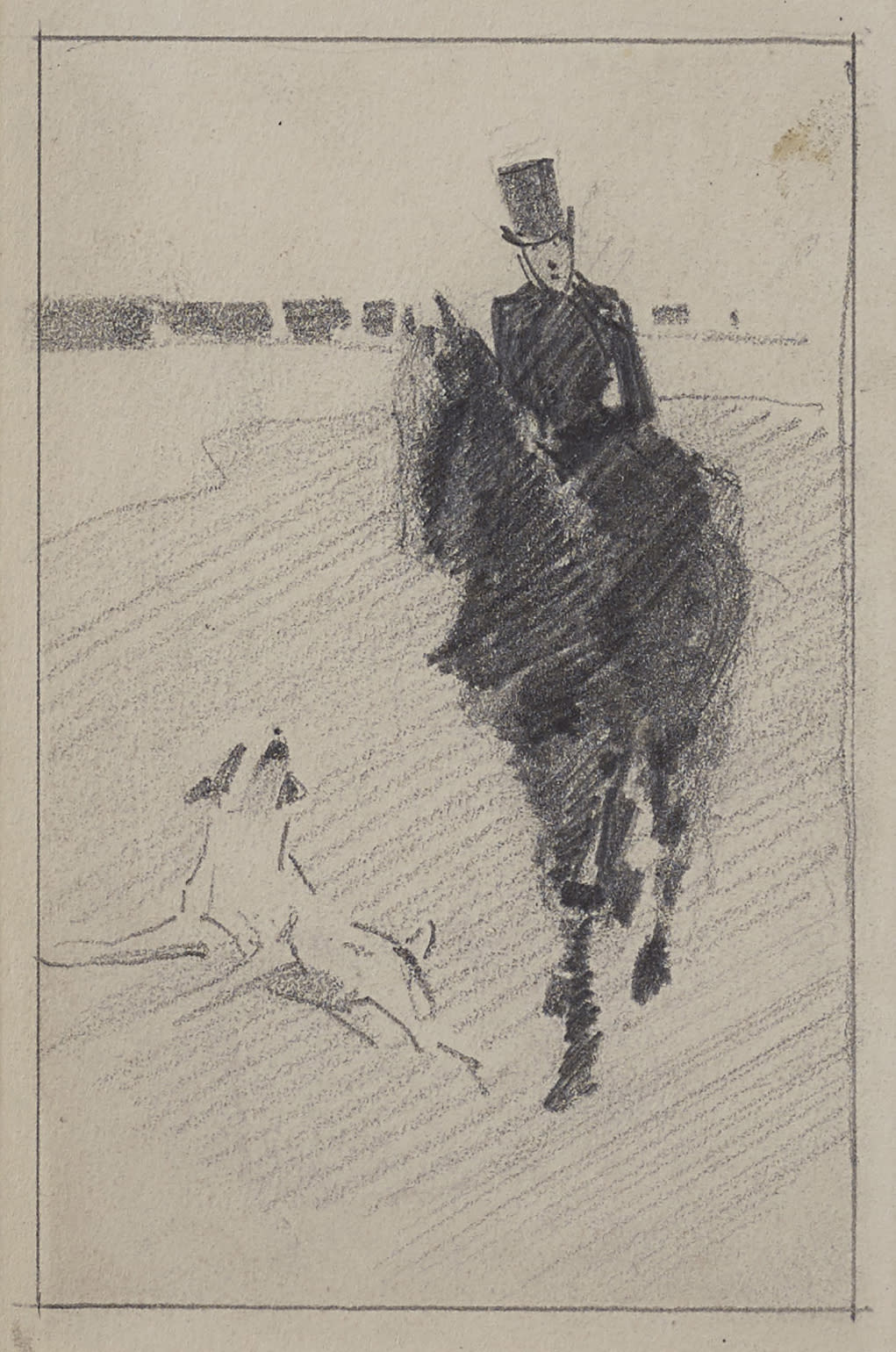 Joseph Crawhall RSW, Woman on horseback