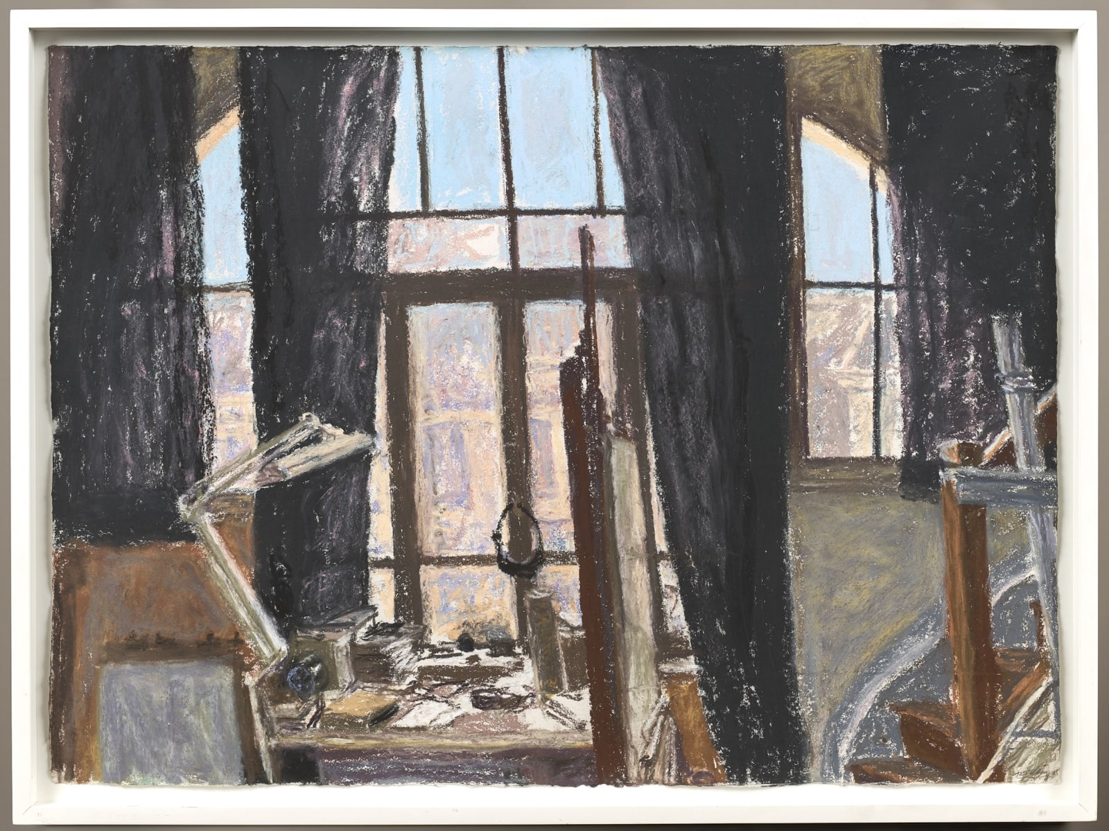 Avigdor Arikha, Studio window with curtains, 2005