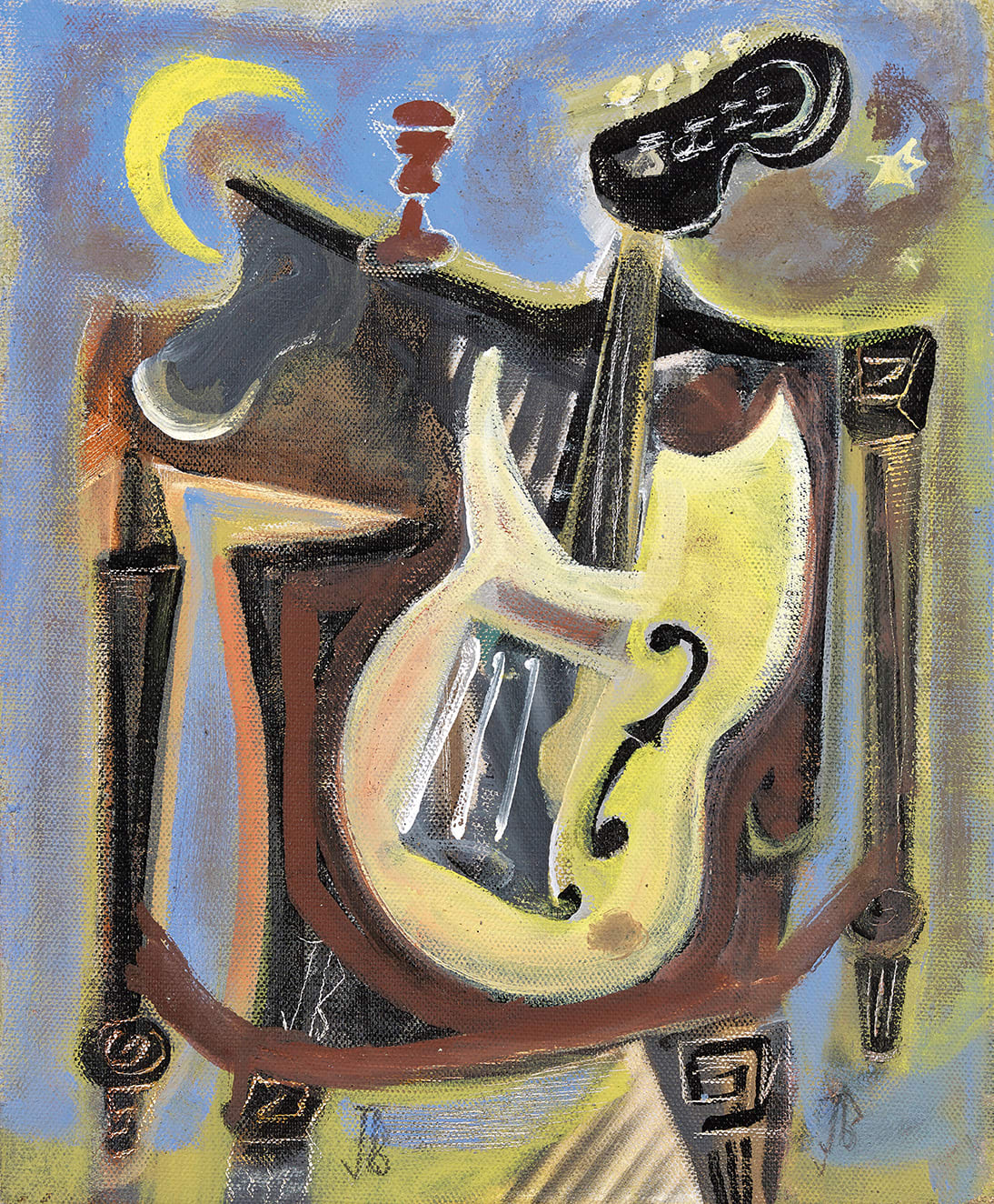 John Byrne RSA, Yellow Guitar, 2020